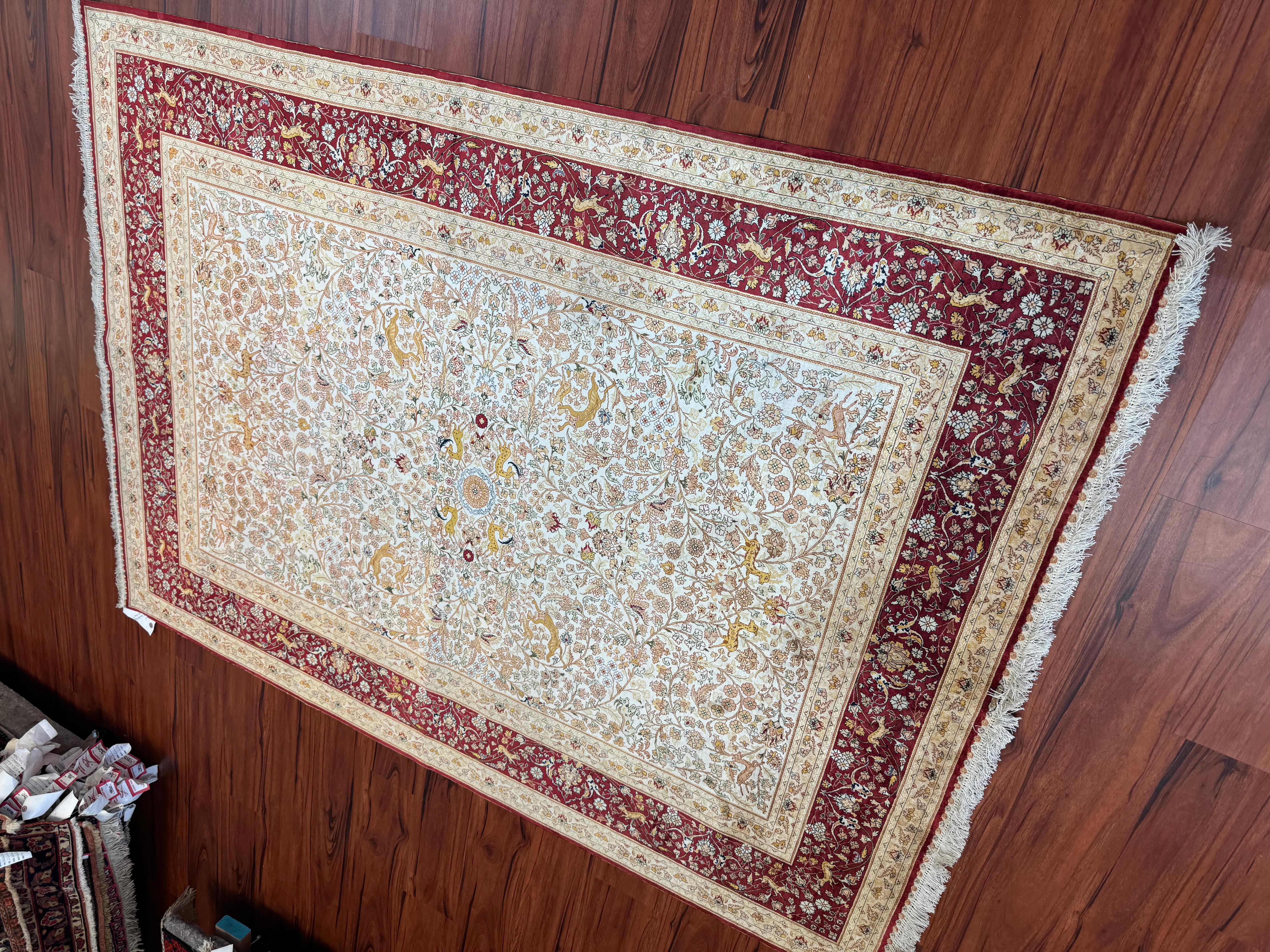 Extremely Fine Silk Hereke Rug For Sale 2