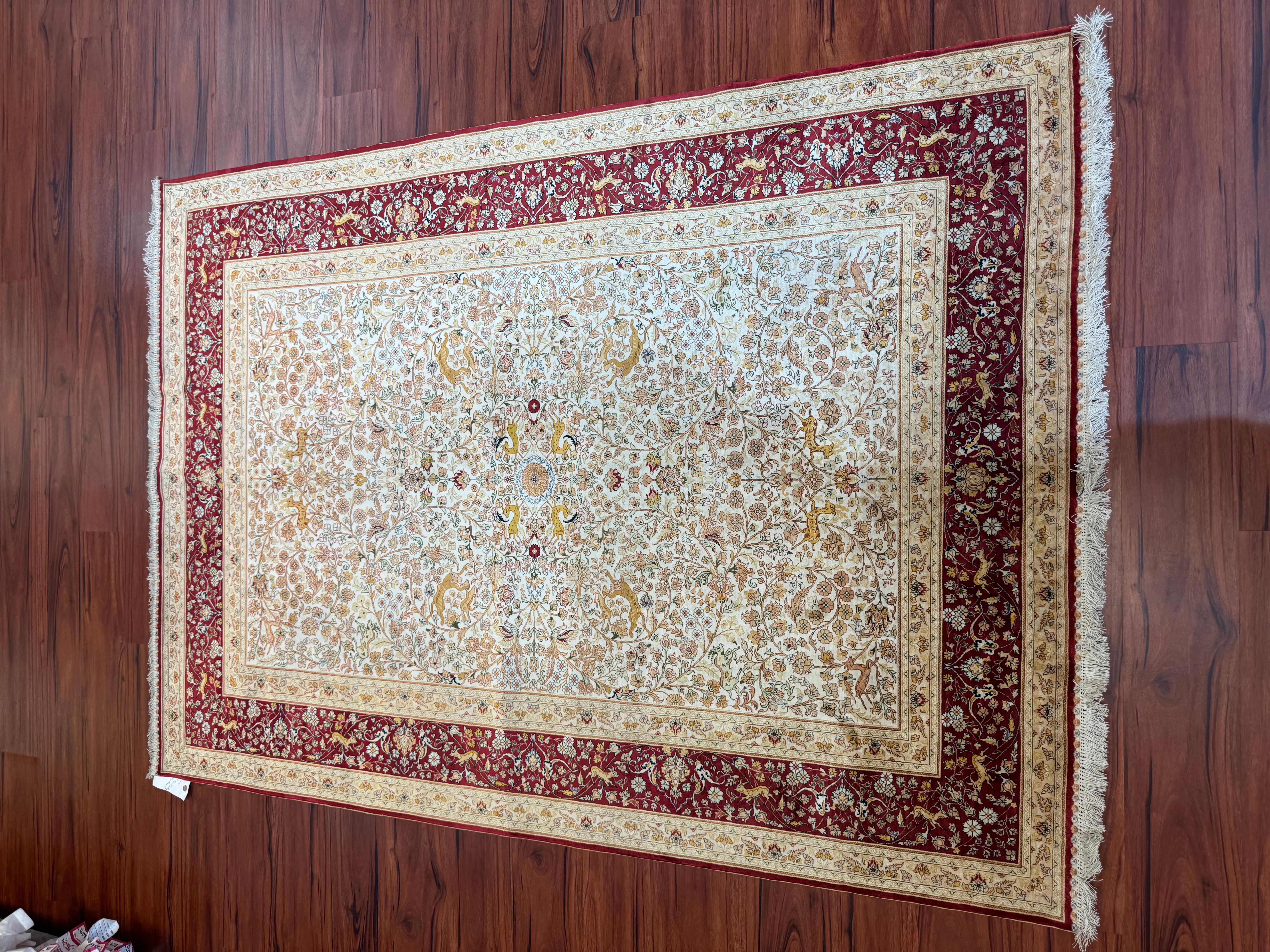 Extremely Fine Silk Hereke Rug For Sale 3