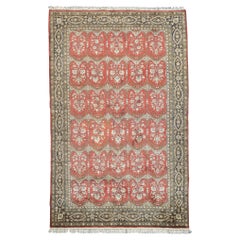 Alfombra Persa Qum de Seda Extremadamente Fina 4'7'' x 7'1''