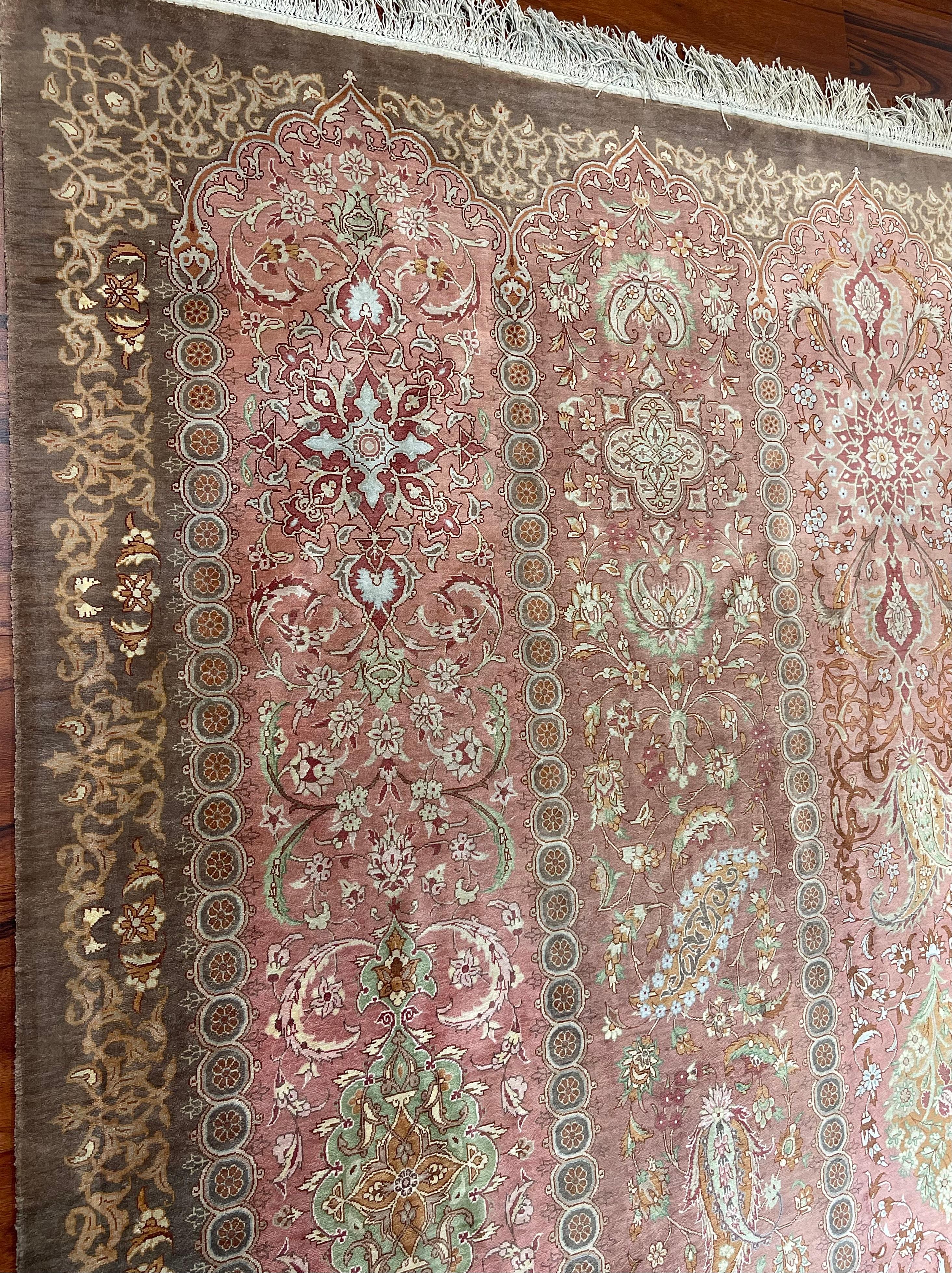 Extremely Fine Silk Persian Qum Rug/Carpet For Sale 2