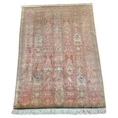 Vintage Extremely Fine Silk Persian Qum Rug/Carpet