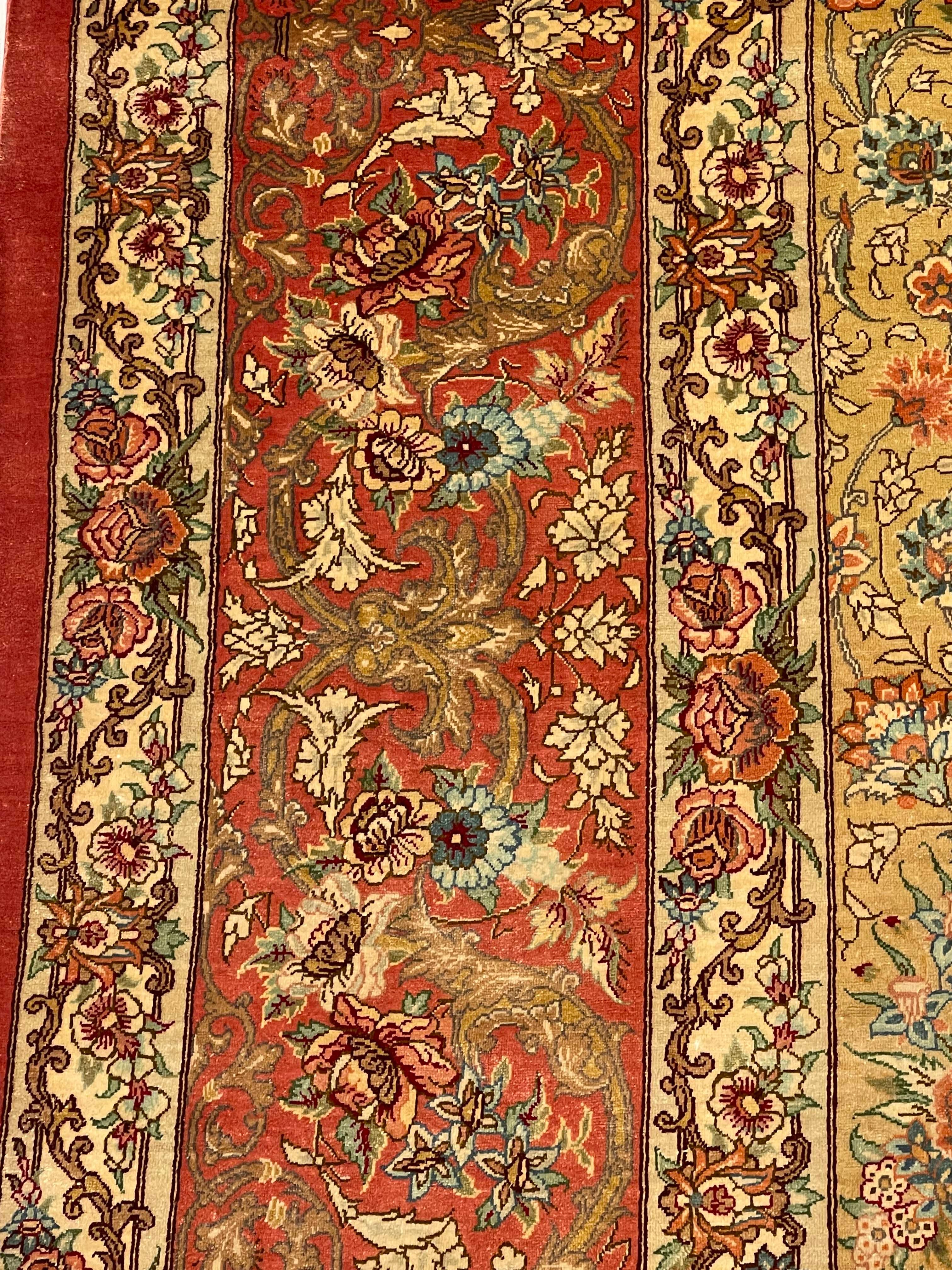 Extremely Fine Silk Persian Qum Rug For Sale 7