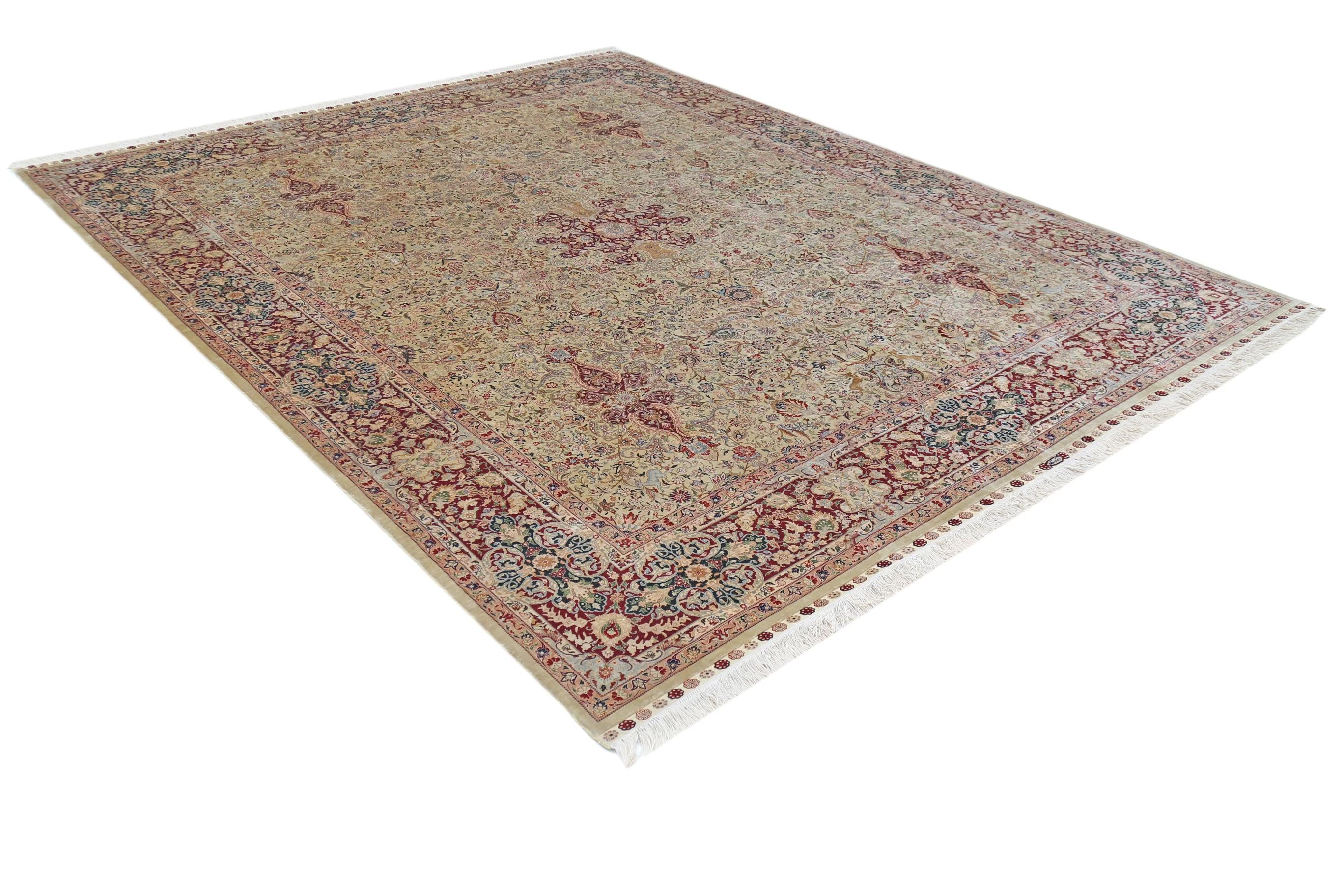 Extremely Fine Sino Hereke Silk Rug For Sale 4