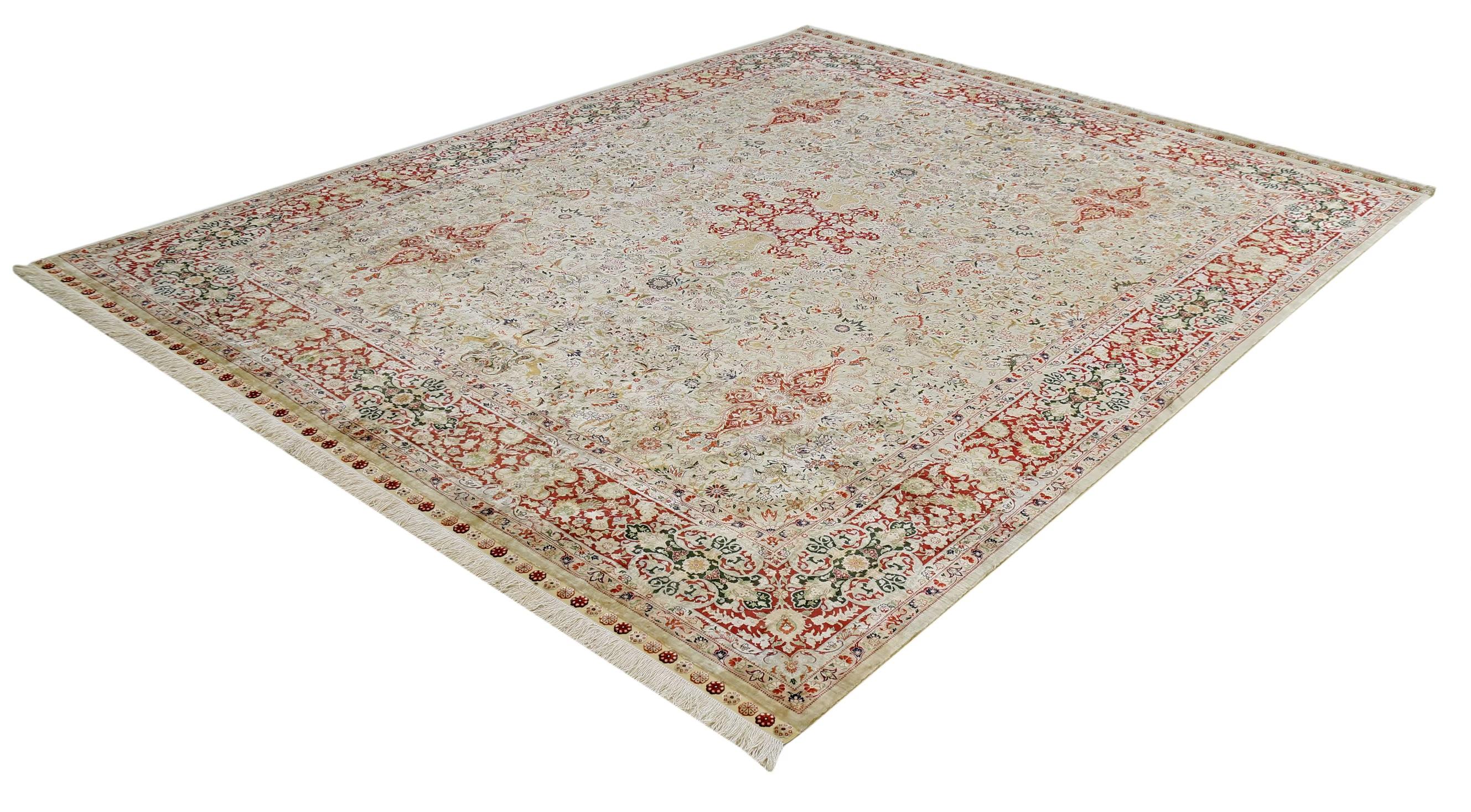 Extremely Fine Sino Hereke Silk Rug For Sale 5