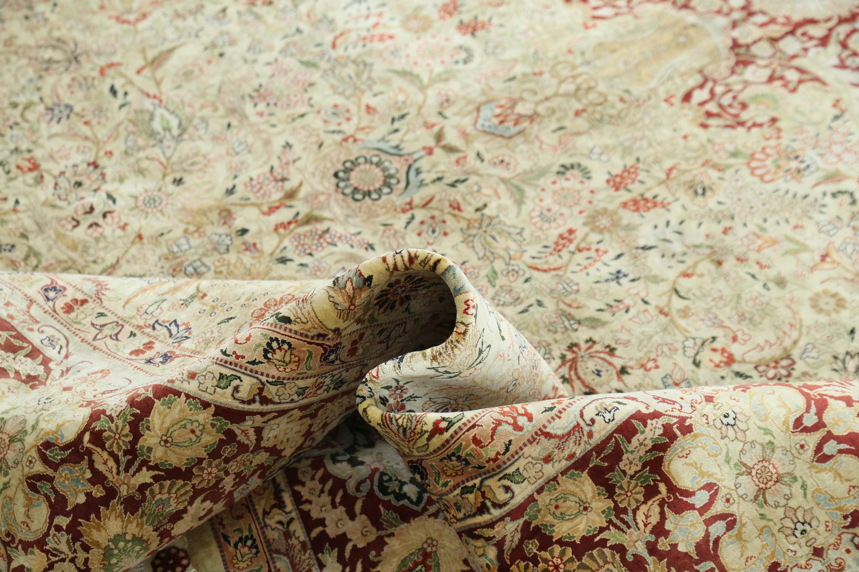 Extremely Fine Sino Hereke Silk Rug For Sale 2