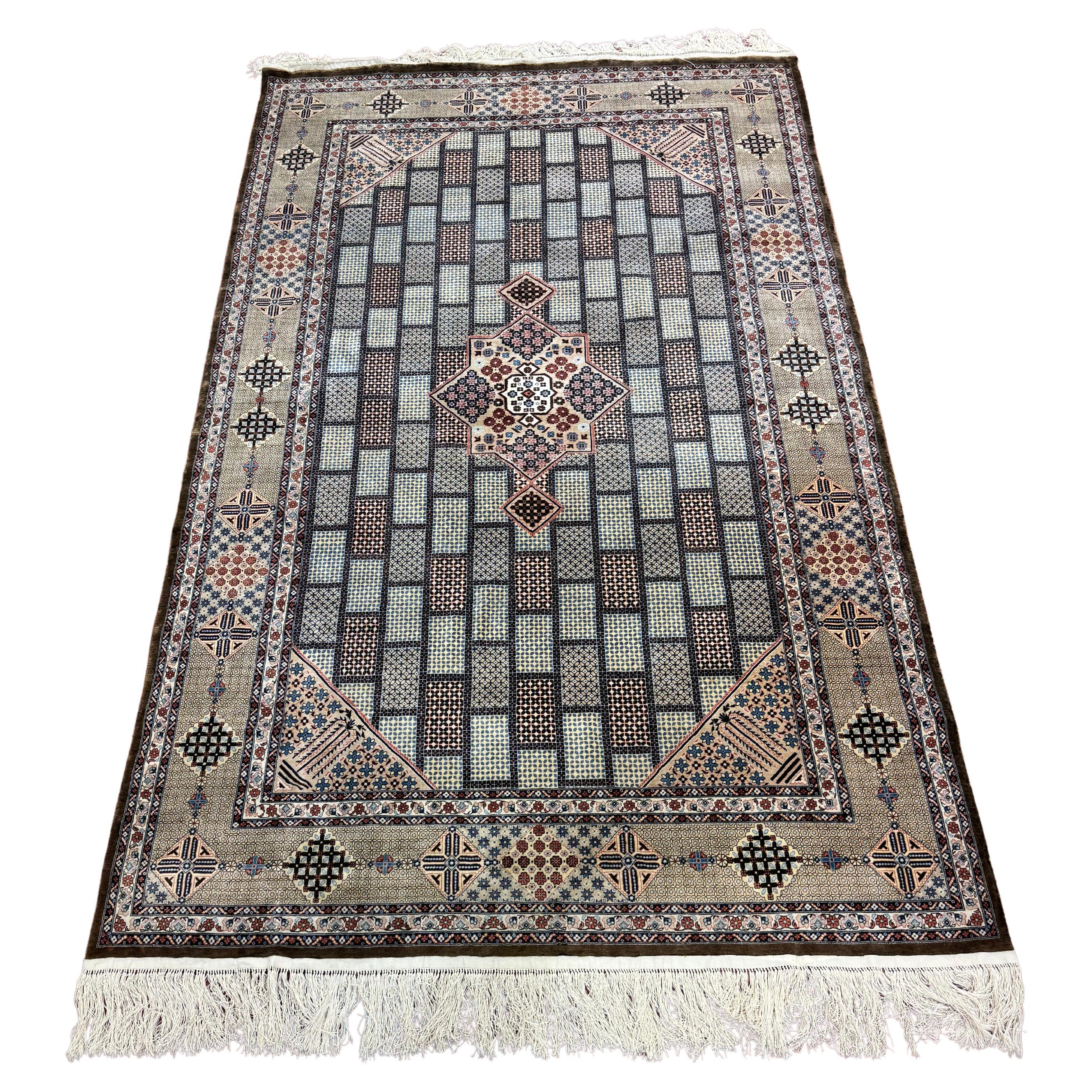 Extremely Fine Sino Silk Qum Rug im Angebot