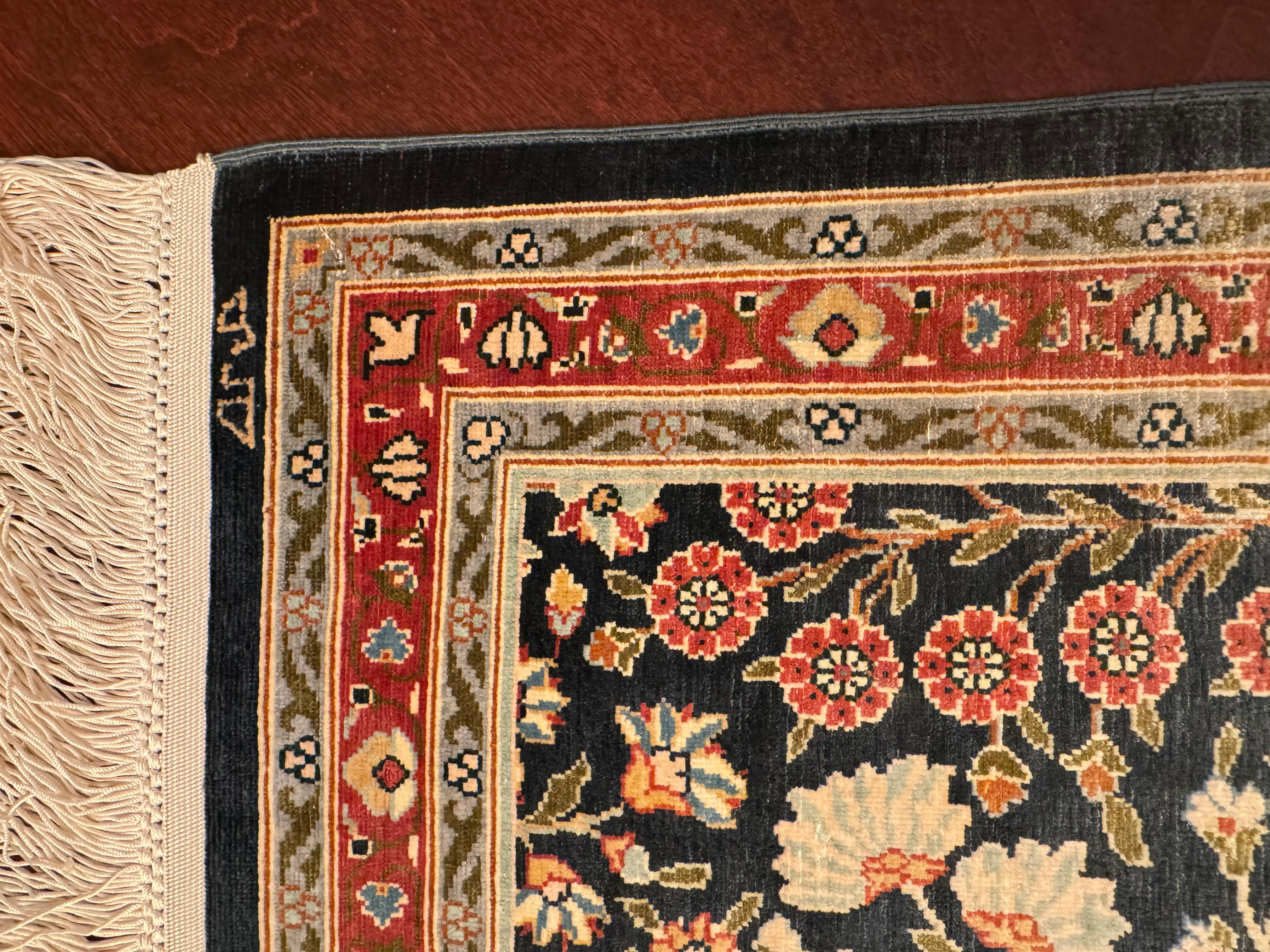 Extremely Fine Turkish Hereke Silk Rug For Sale 7