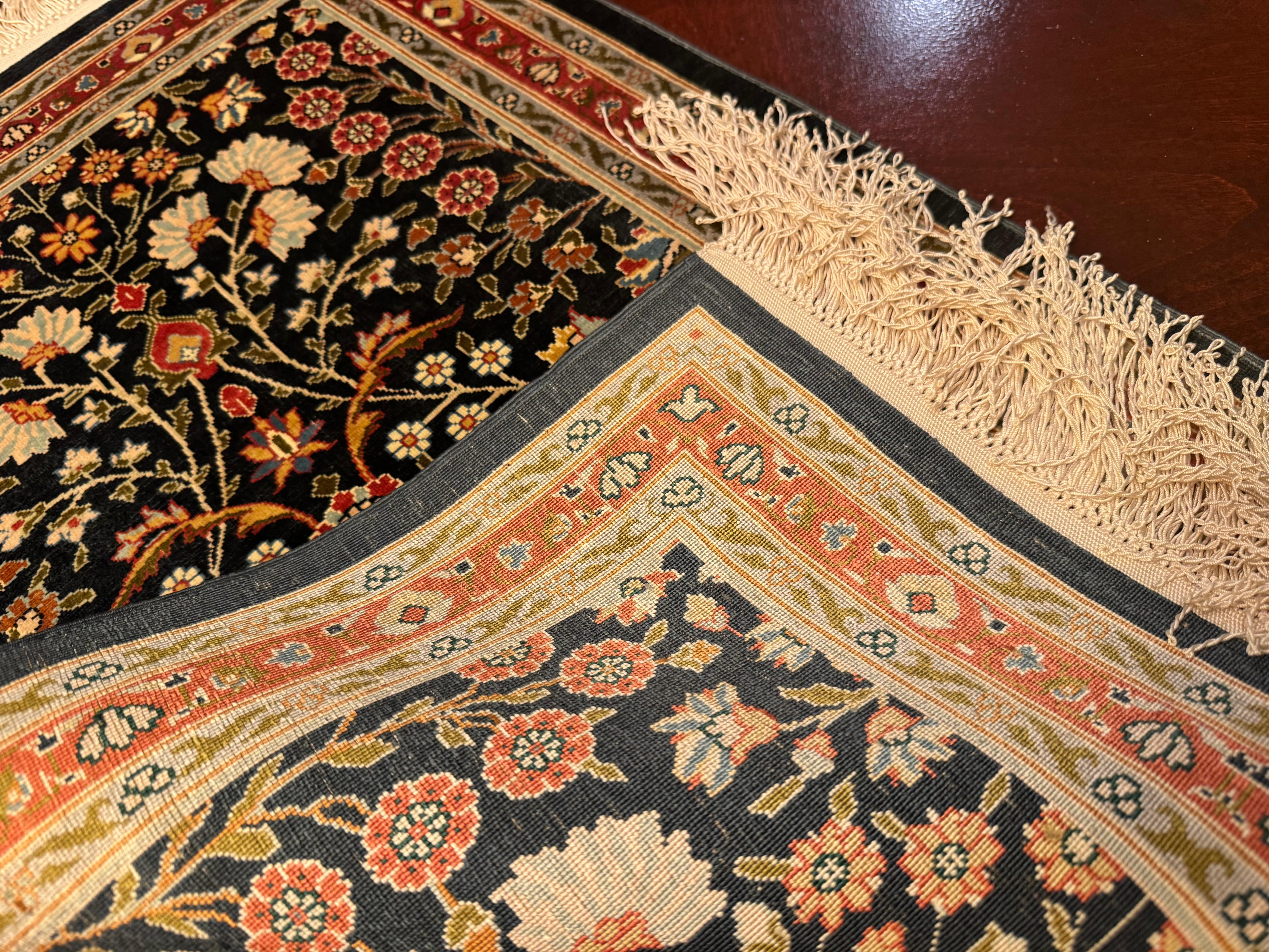 Extremely Fine Turkish Hereke Silk Rug For Sale 11