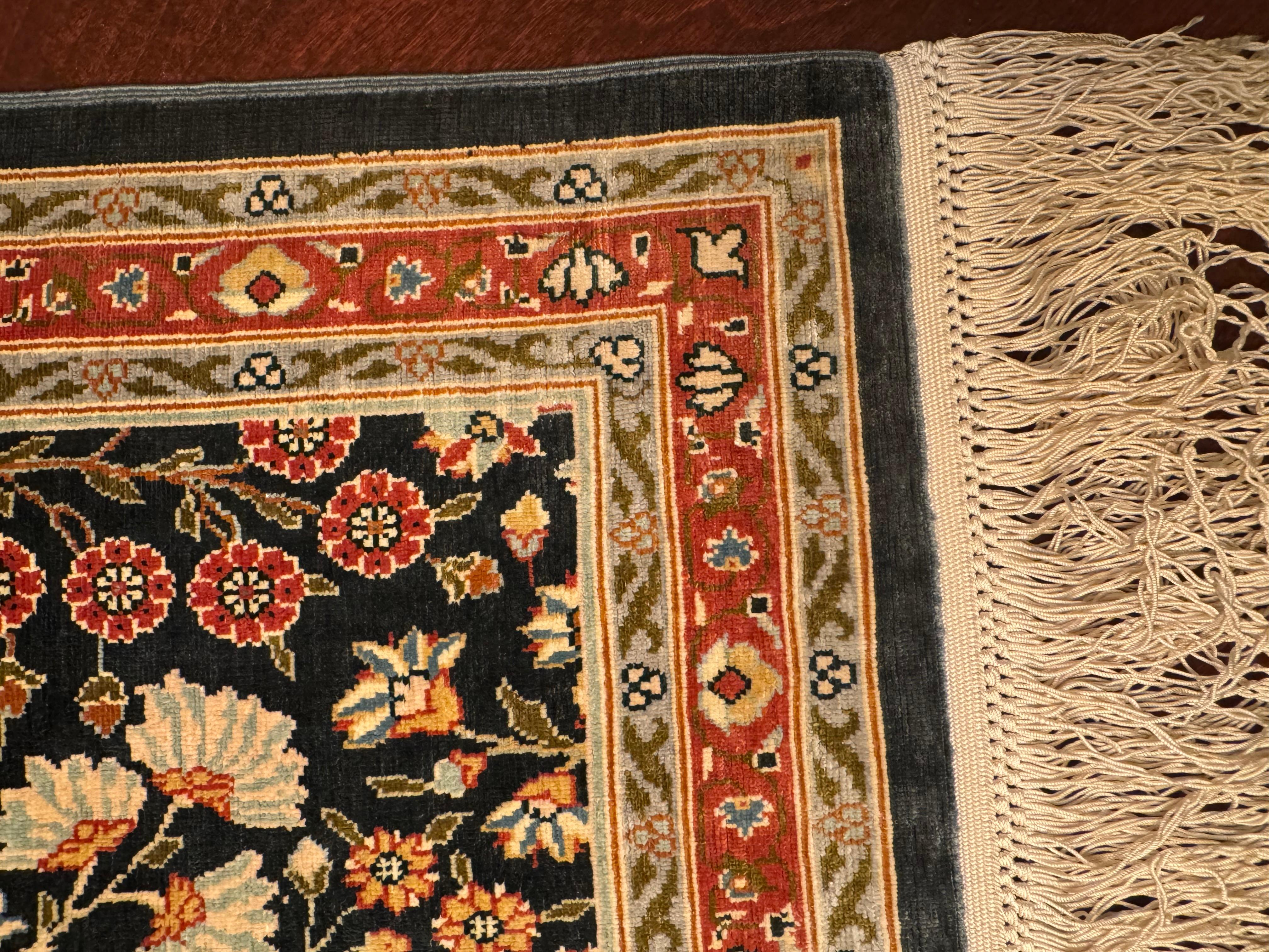 Tabriz Extremely Fine Turkish Hereke Silk Rug For Sale