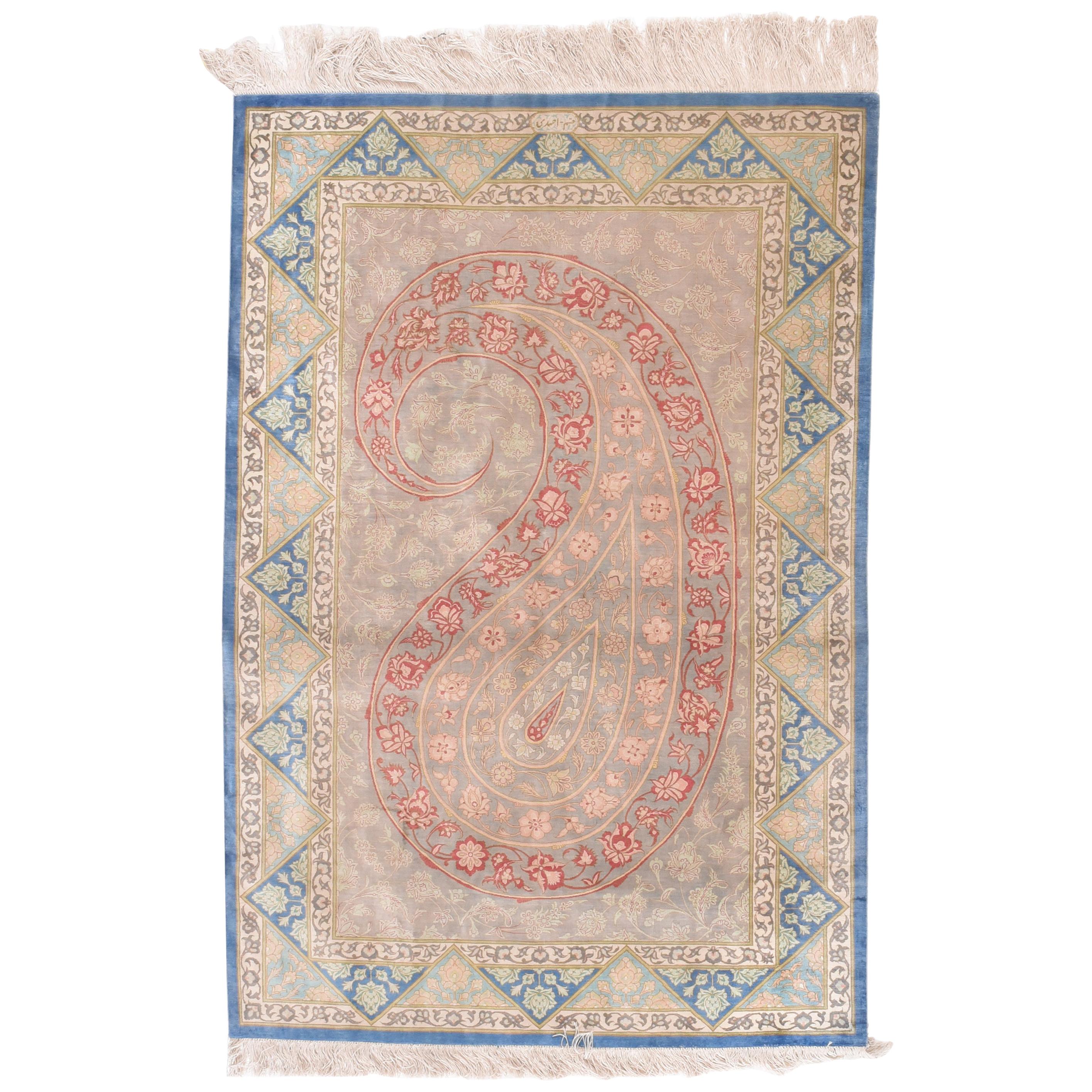 Fine Persian Silk Rug 3'3'' x 4'10''