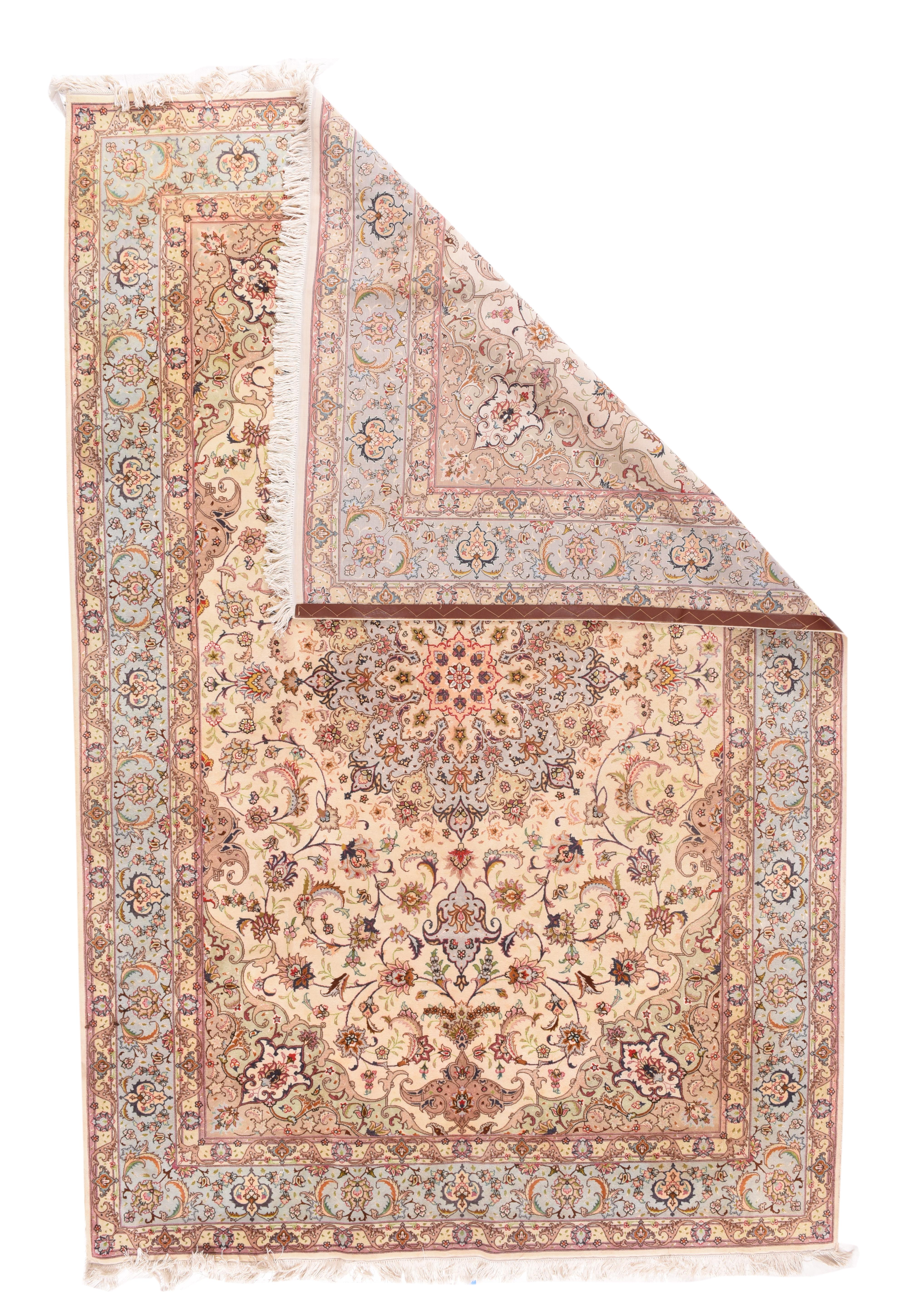 Hand-Knotted Fine Persian Tabriz For Sale