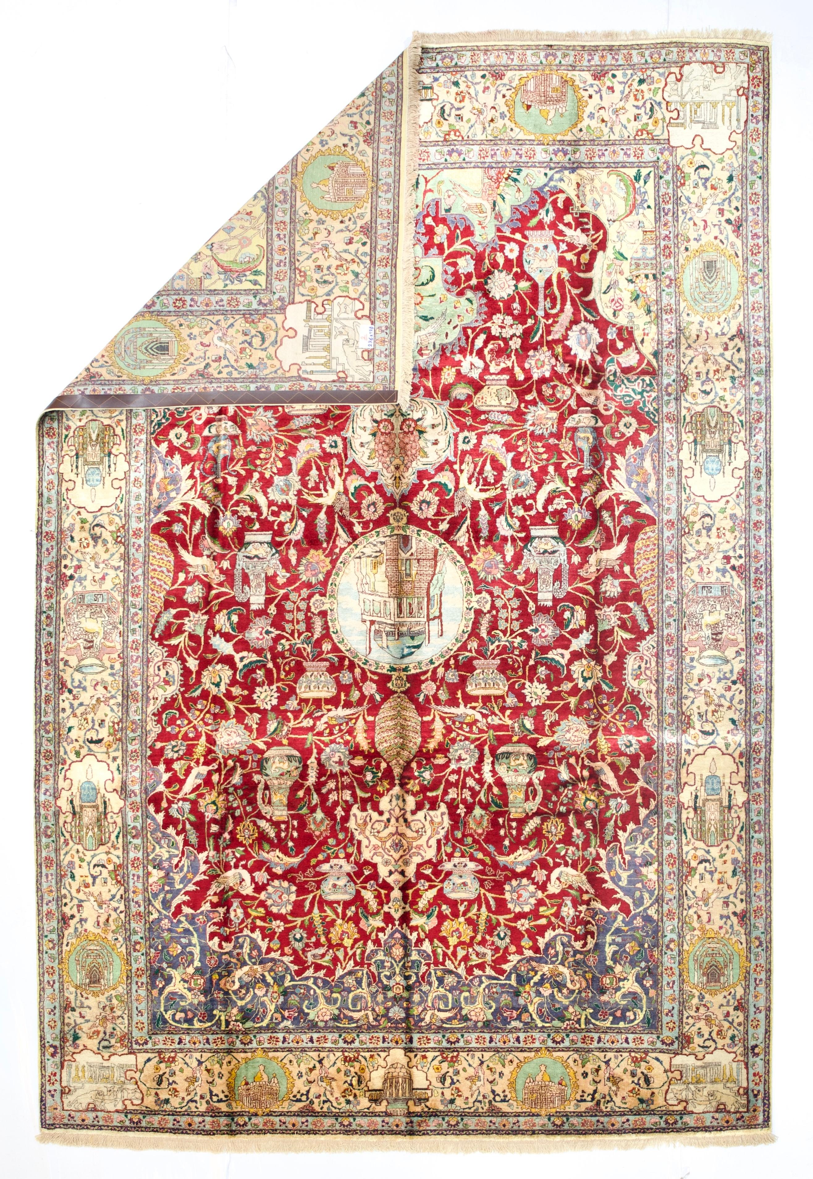 Tappeto Tabriz in seta persiana d'epoca estremamente raffinato, 6'6