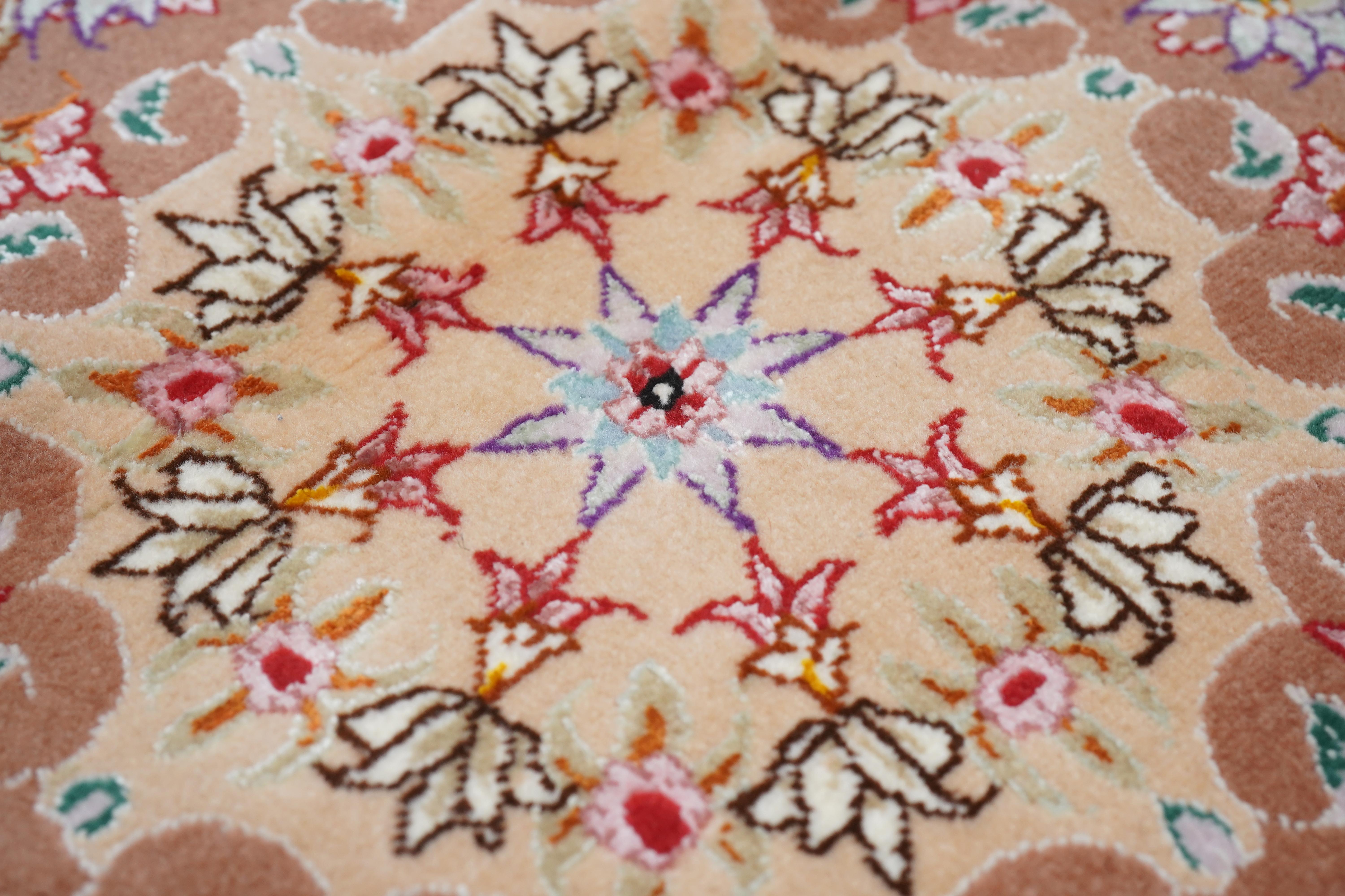 Extrem fein Vintage Persisch Tabriz Teppich 3'3
