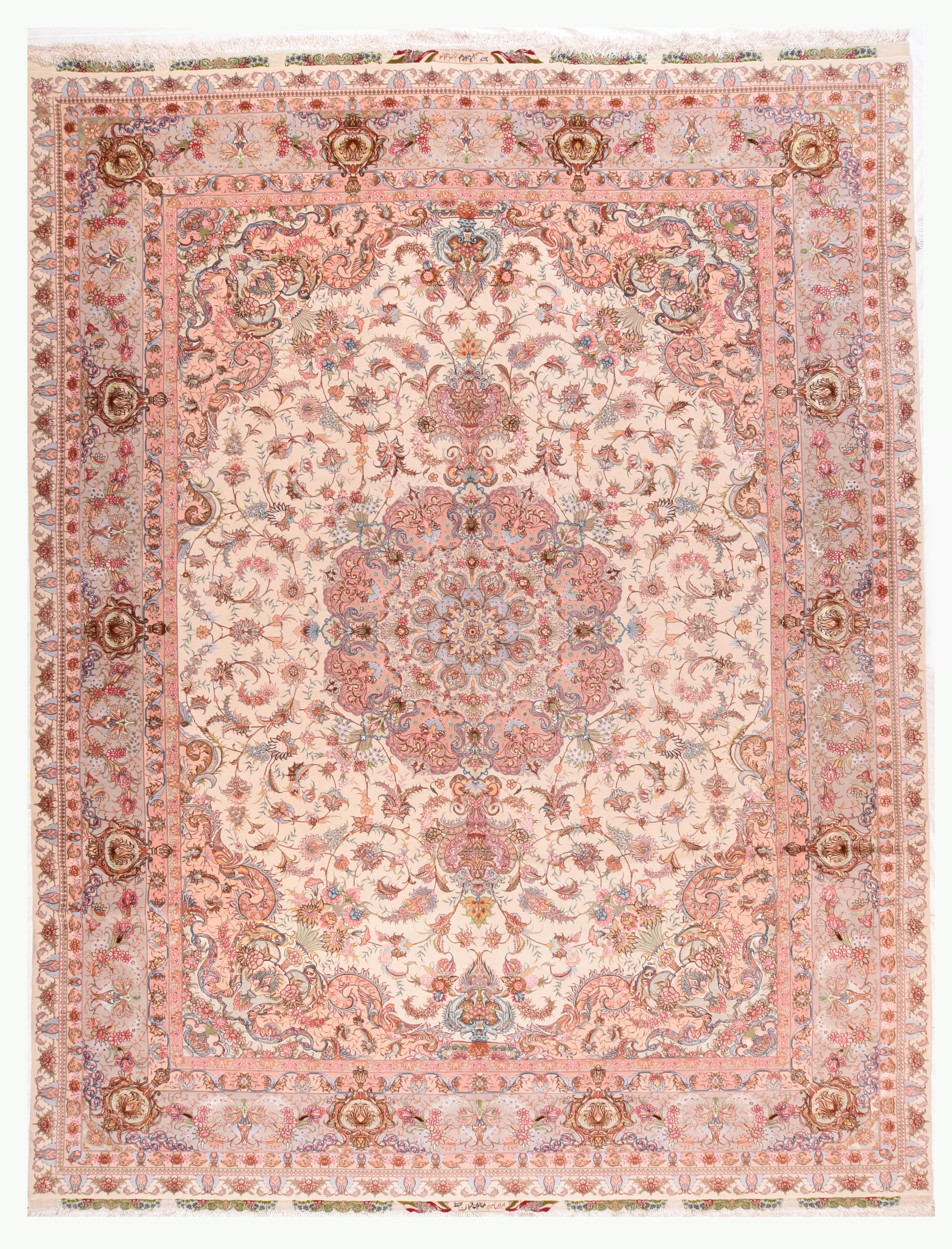 Extrem fein Vintage Persisch Tabriz Teppich 9'8