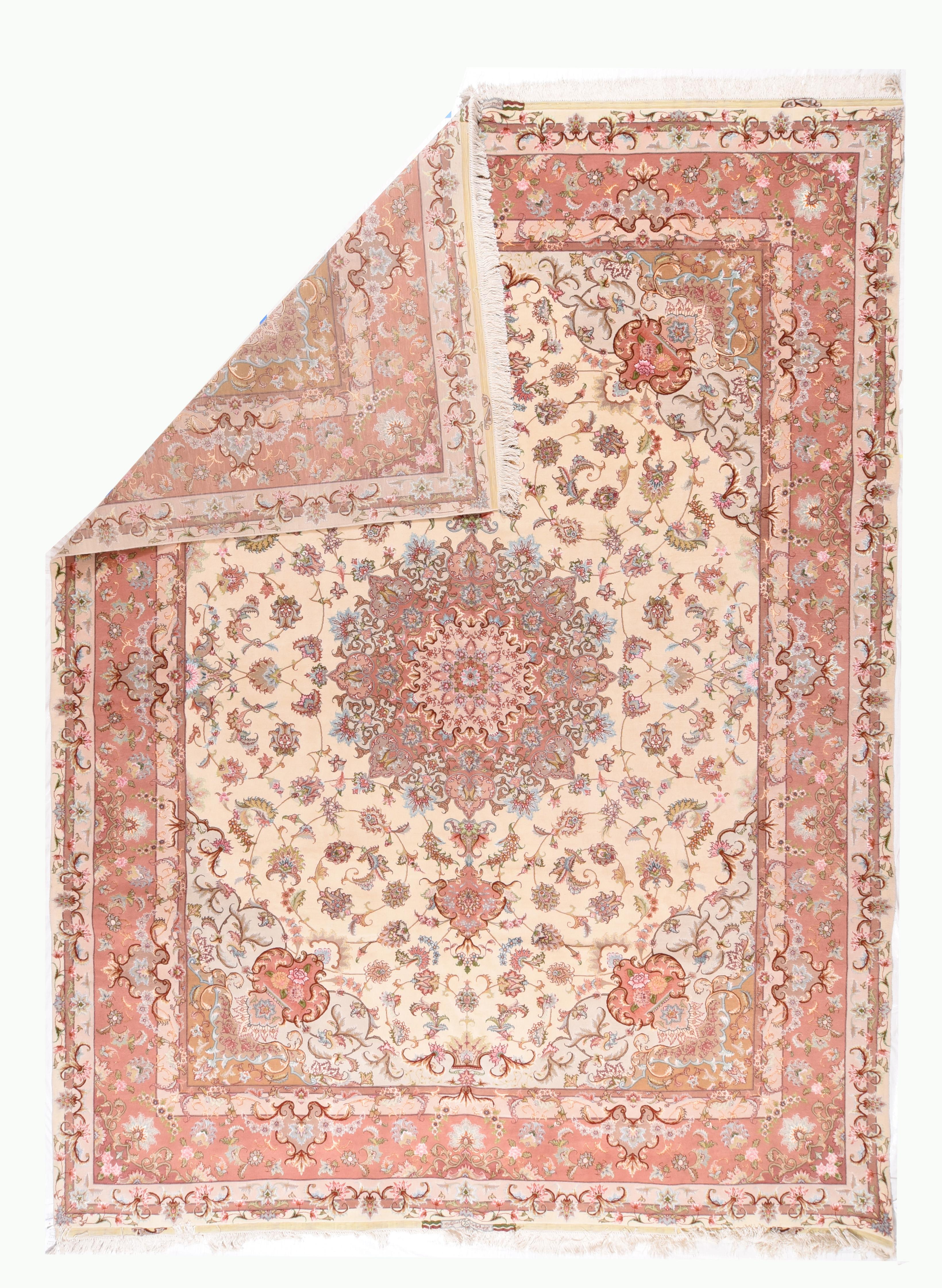 Tappeto persiano Tabriz in lana e seta, estremamente raffinato, 9'6
