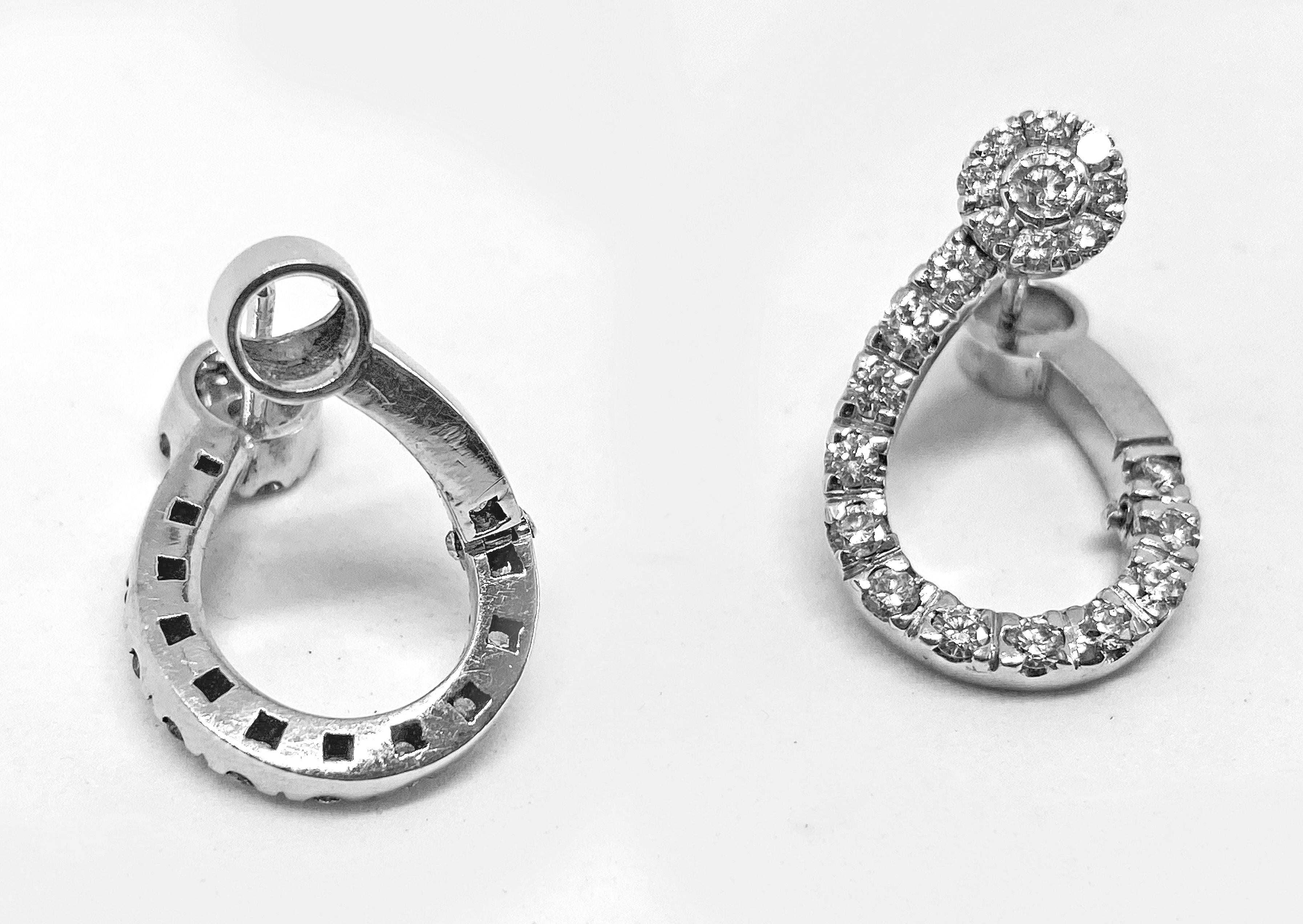 1.65 carat Diamonds White Gold Earrings In New Condition For Sale In Madrid, MD