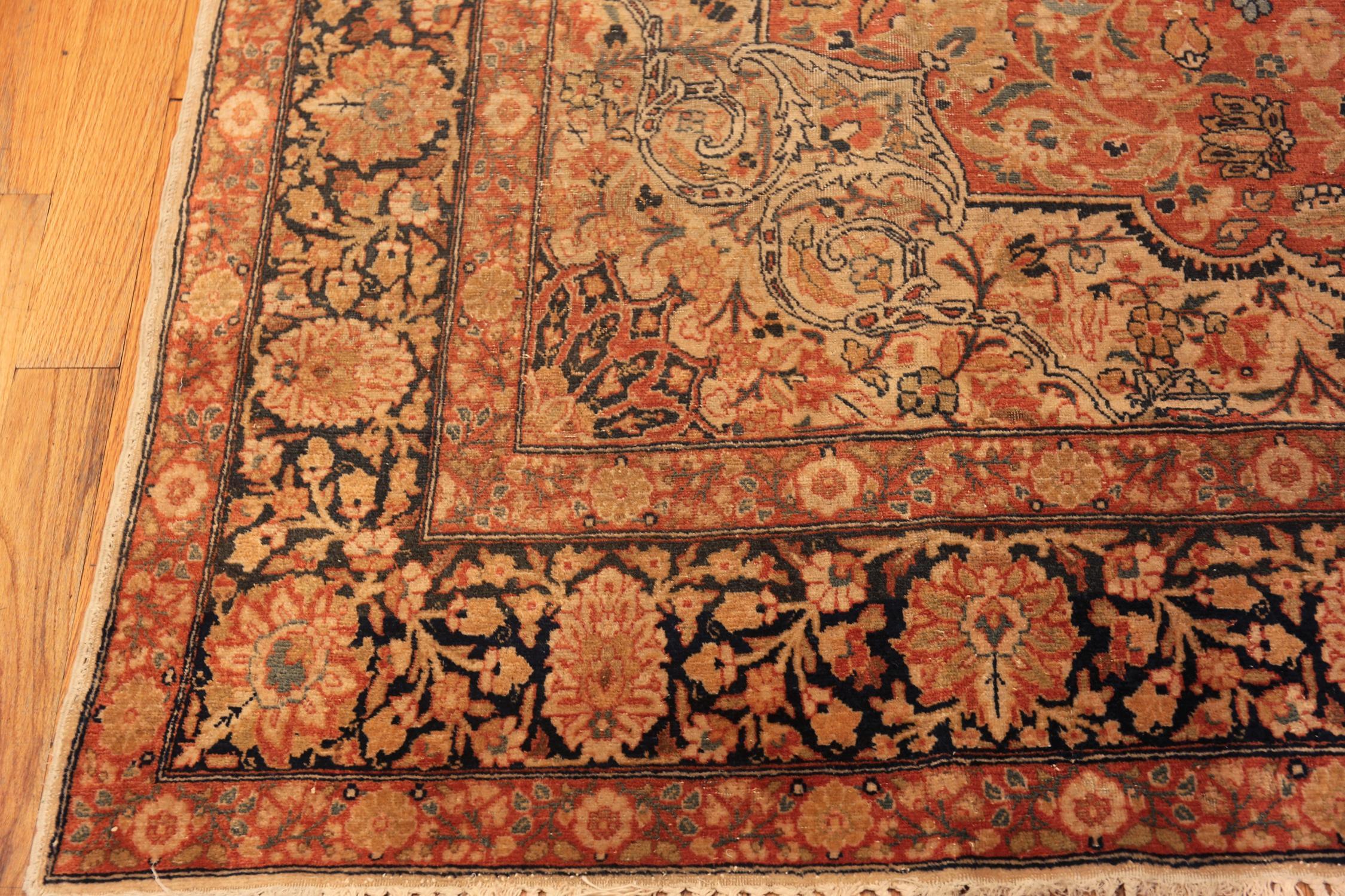 Hand-Knotted Extremely Impressive Antique Persian Tabriz Floral Area Rug 8'4