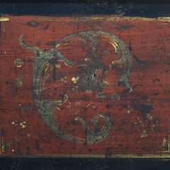 Extremely Large 19th Century Painted Folk Art Rustic Farmhouse Bridal Chest