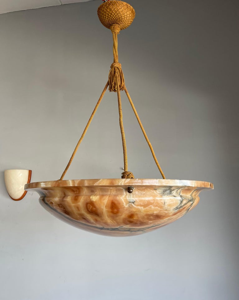 Extremely Large and Beautiful Alabaster Chandelier / Pendant Light, Mint  Condition at 1stDibs | conditio pendet
