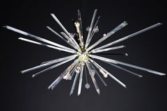 Extremely Large Brass Sputnik Chandelier Designed in the Czech Republic 1960s