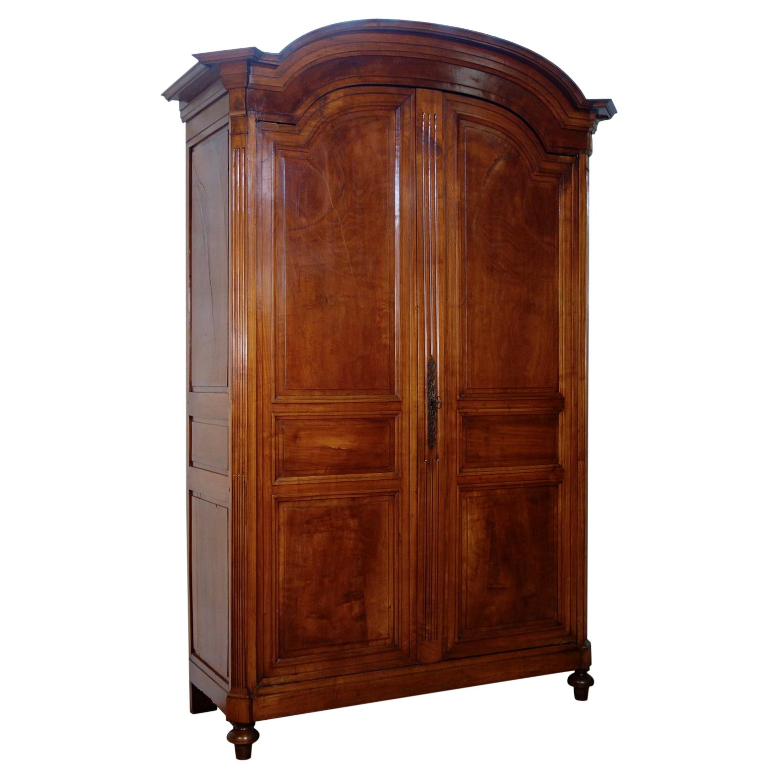 Extremely Large French 18th Century Louis XVI Walnut Armoire Wardrobe Cupboard