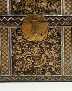 Large Japanese Namban Lacquer Coffer Arqueta, 16th Century