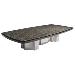 Extra Large And Unique Jean Claude Dresse Coffee Table with Inlay of Marcasite.