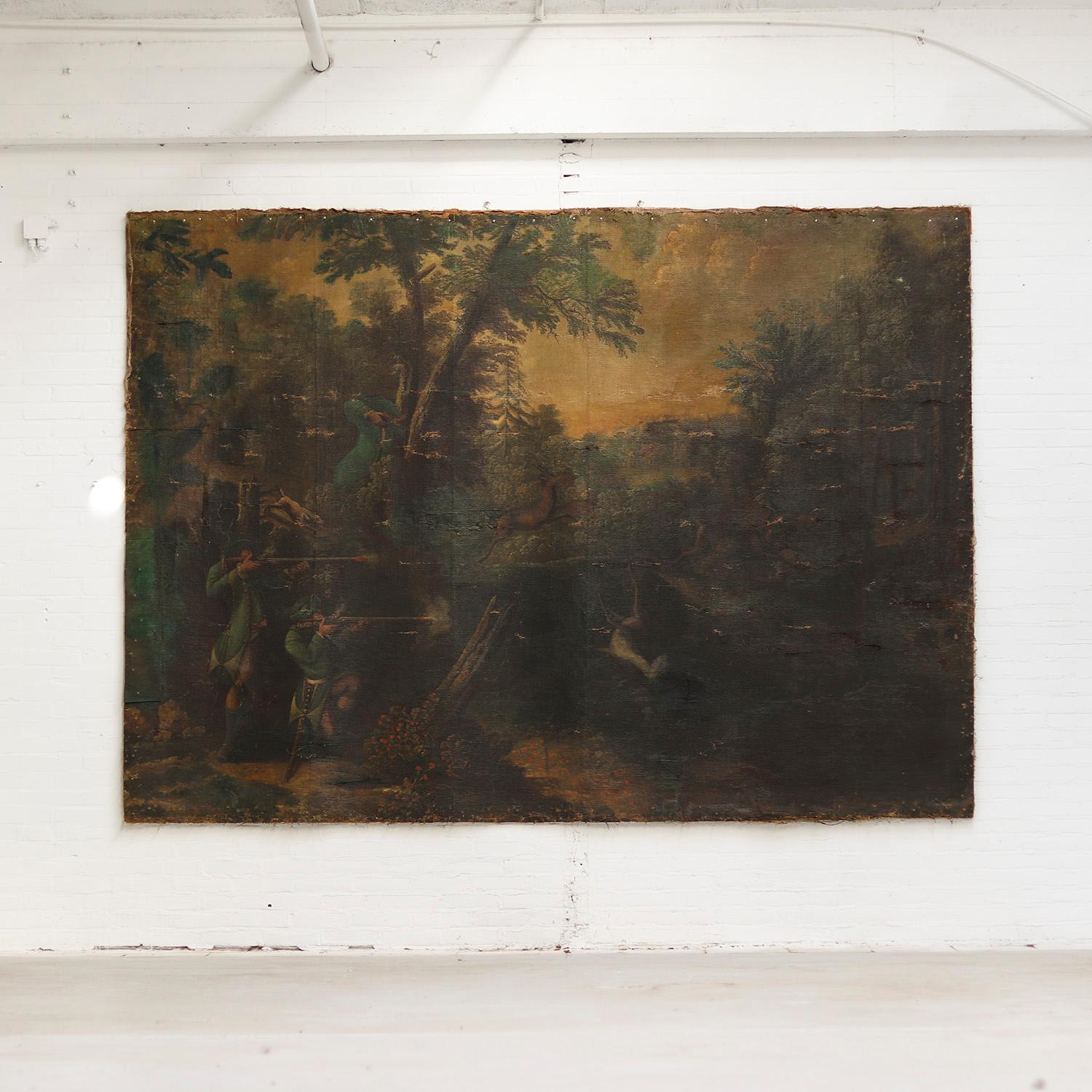 Extremely Large Monumental Wall Painting, 19th Century (Handbemalt) im Angebot