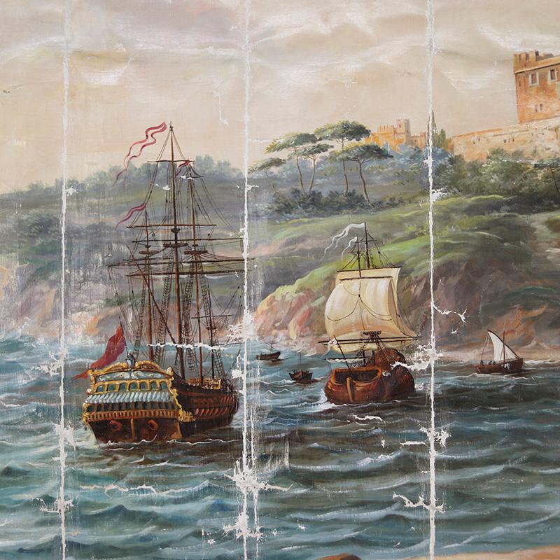 Extremely Large Monumental Wall Painting of Monaco, 19th Century en vente 2