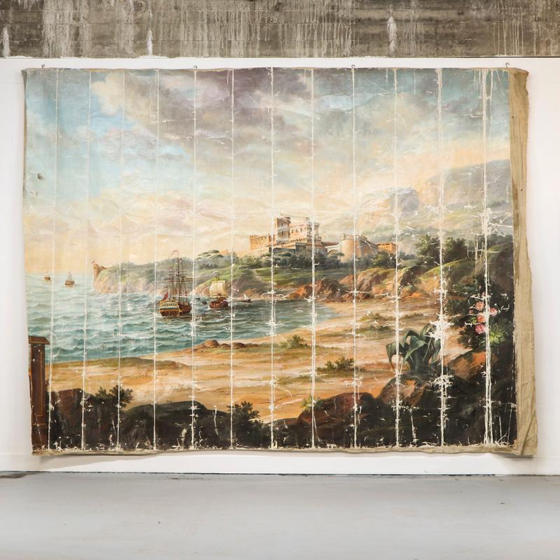 Extremely Large Monumental Wall Painting of Monaco, 19th Century en vente 3