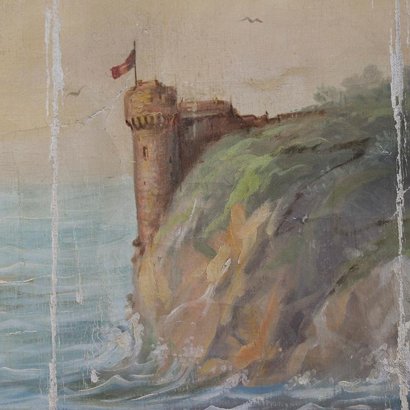 Extremely Large Monumental Wall Painting of Monaco, 19th Century en vente 4