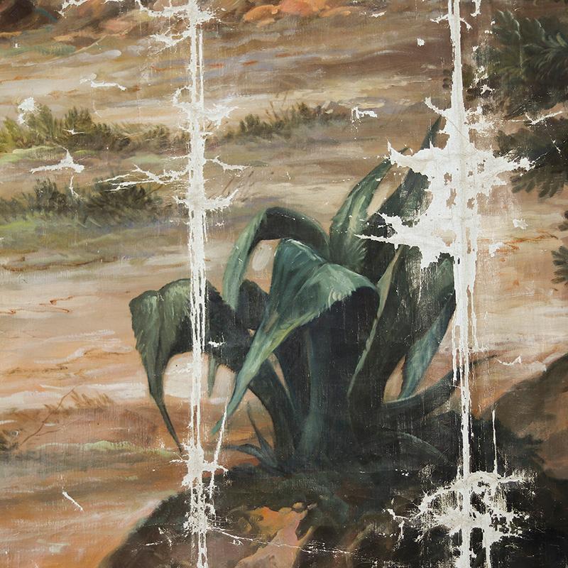 Romantique Extremely Large Monumental Wall Painting of Monaco, 19th Century en vente