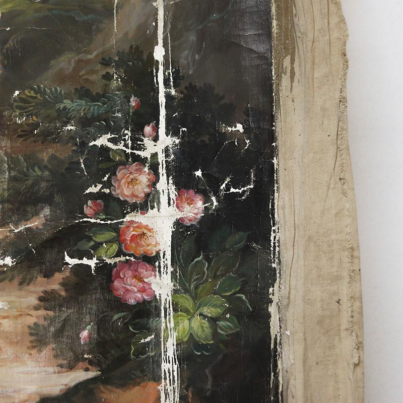 Extremely Large Monumental Wall Painting of Monaco, 19th Century Abîmé - En vente à OOSTERHOUT, NL