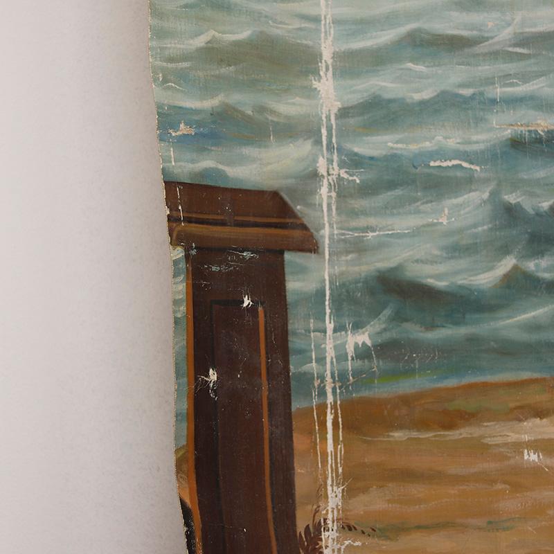 XIXe siècle Extremely Large Monumental Wall Painting of Monaco, 19th Century en vente