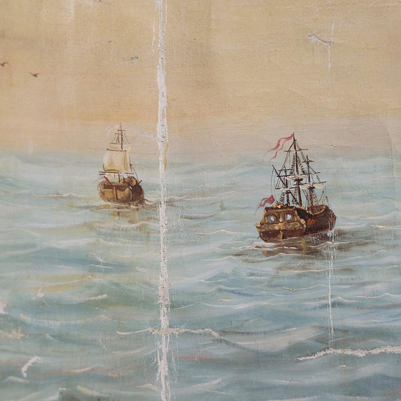 Toile Extremely Large Monumental Wall Painting of Monaco, 19th Century en vente