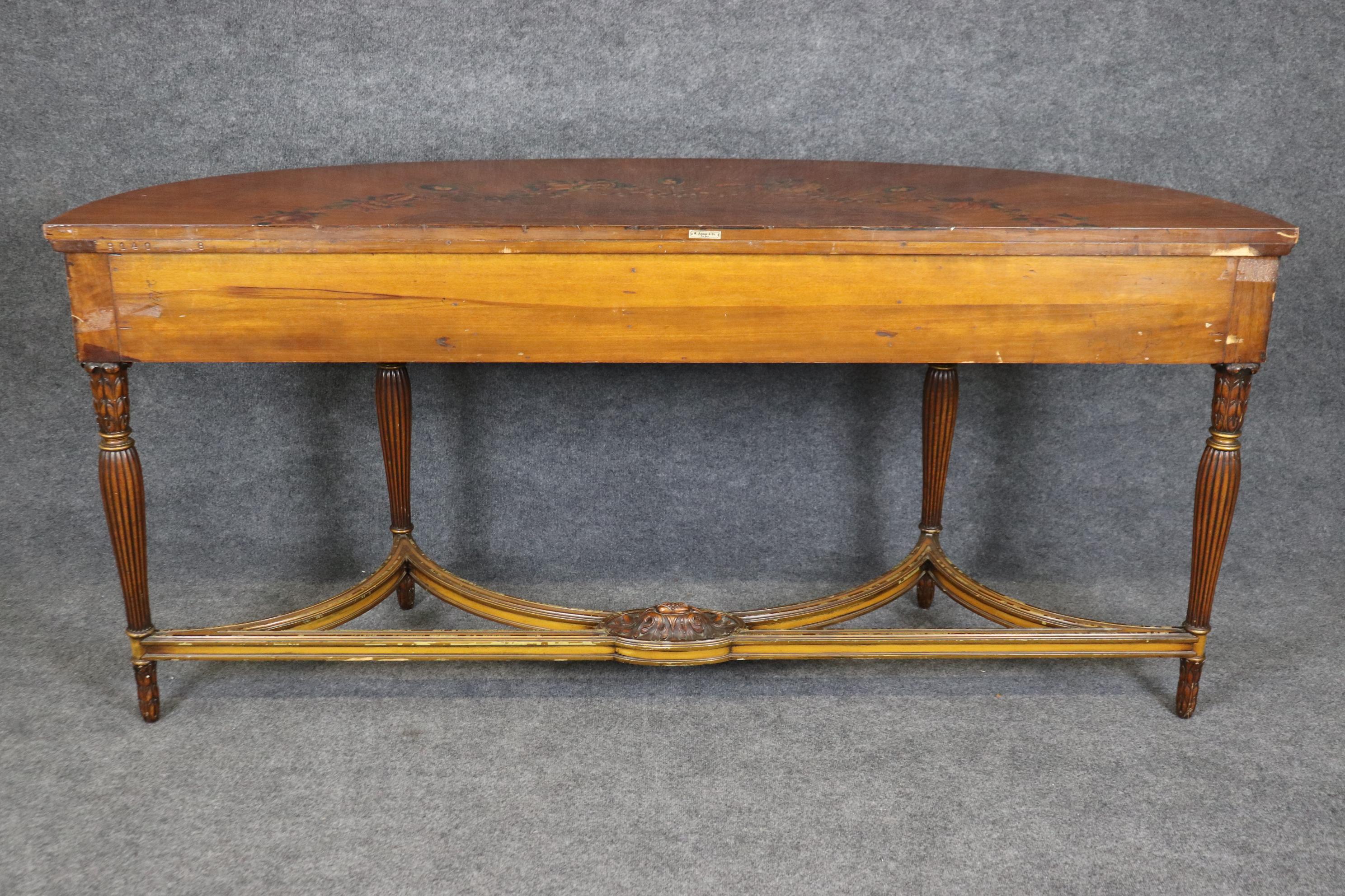 Enfilade Demilune extrêmement grand en bois de citronnier peint par Adams en vente 6