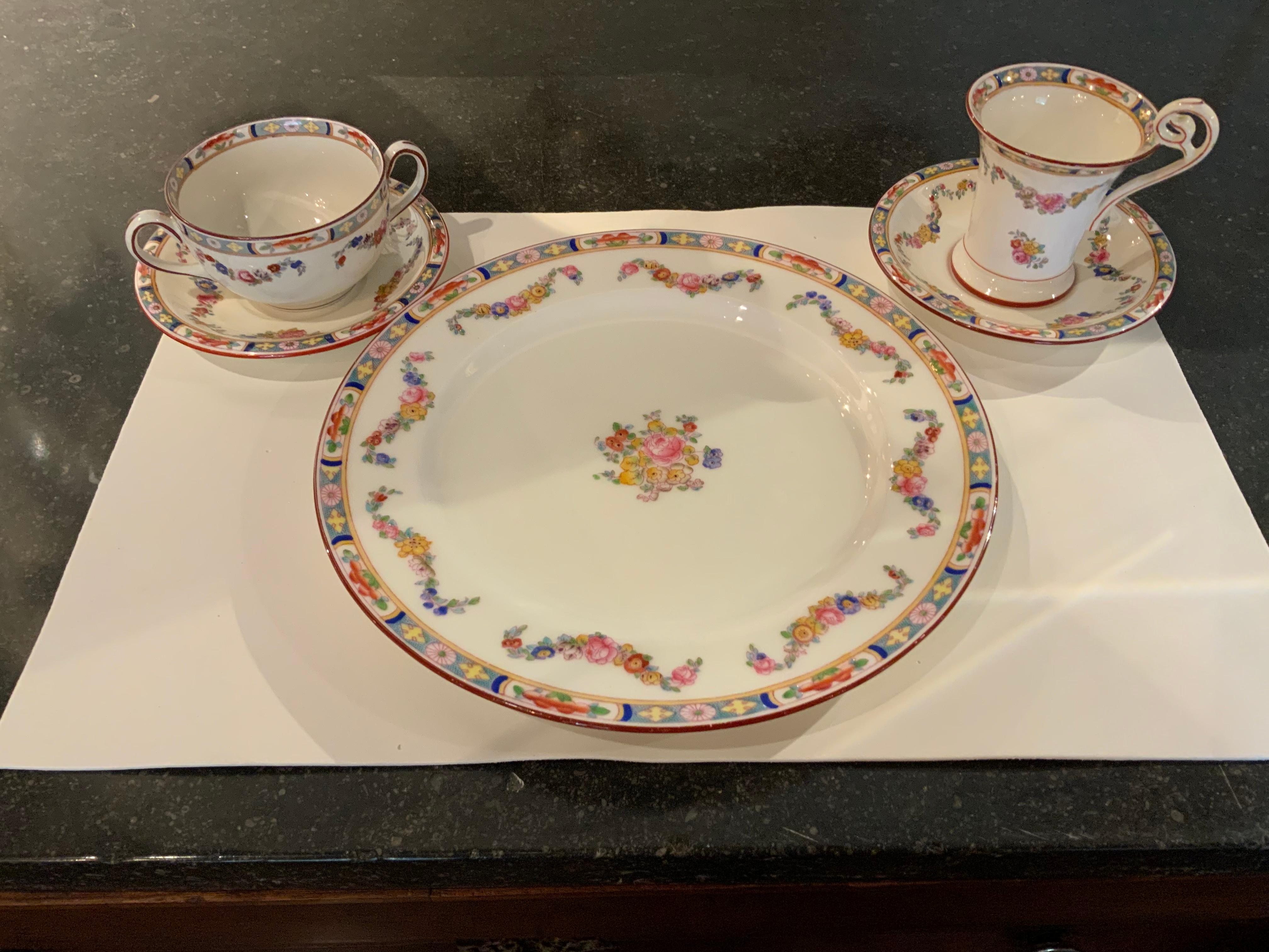British  Large Set of Fine English Minton Rose China, Total of 341 Pieces For Sale