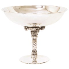 Vintage Extremely Large Silverplated Grape Tazza in the Manner of Georg Jensen