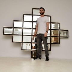 Extremely Large Vintage Decorative Mirror by Harrison & Gil