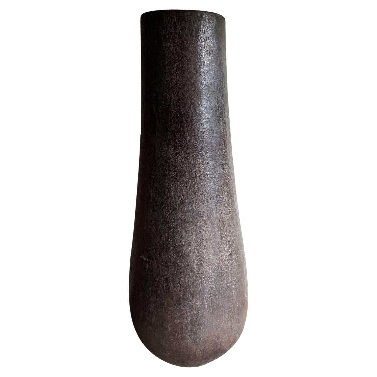 Extrem großer skulpturaler Palmen-Holz-Pflanztopf im Vintage-Stil, modern und organisch