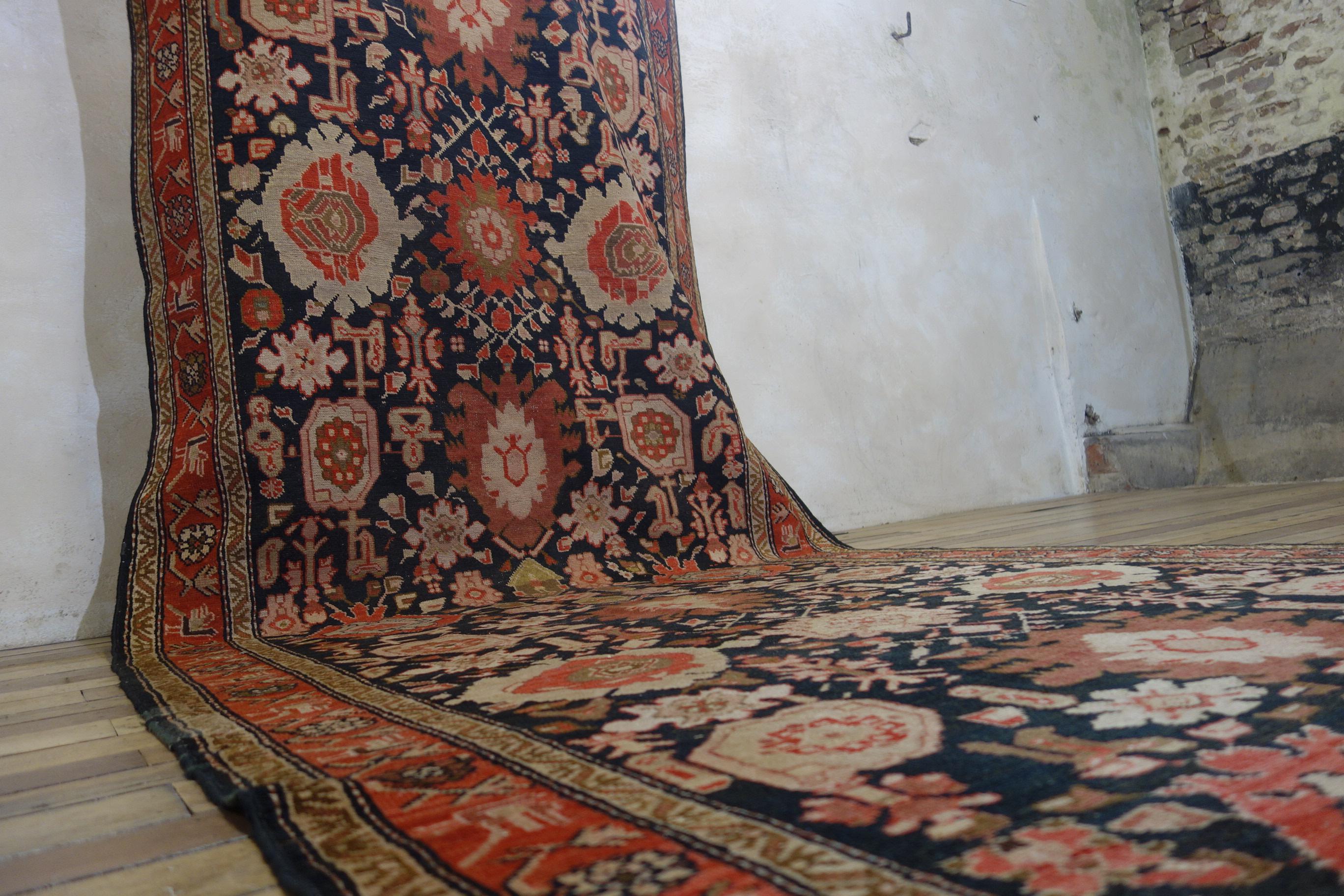Extremely Long Early 20th Century Kuba Kelleh Corridor Carpet, Runner  For Sale 6