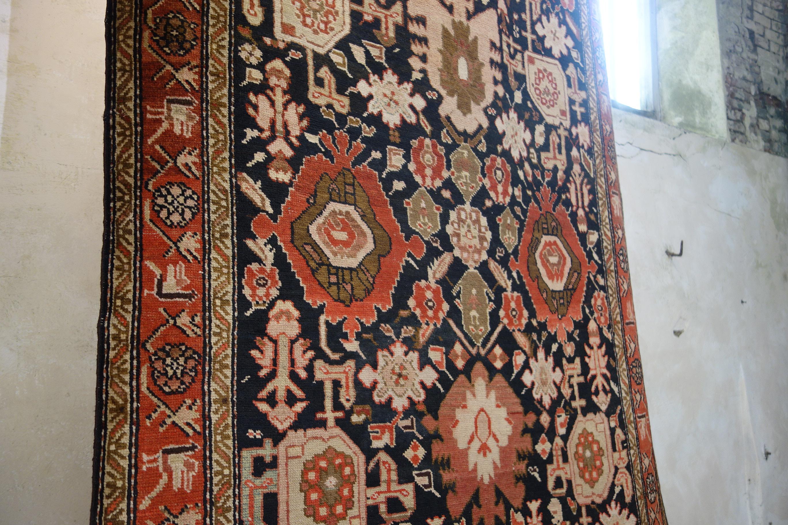 Caucasian Extremely Long Early 20th Century Kuba Kelleh Corridor Carpet, Runner  For Sale