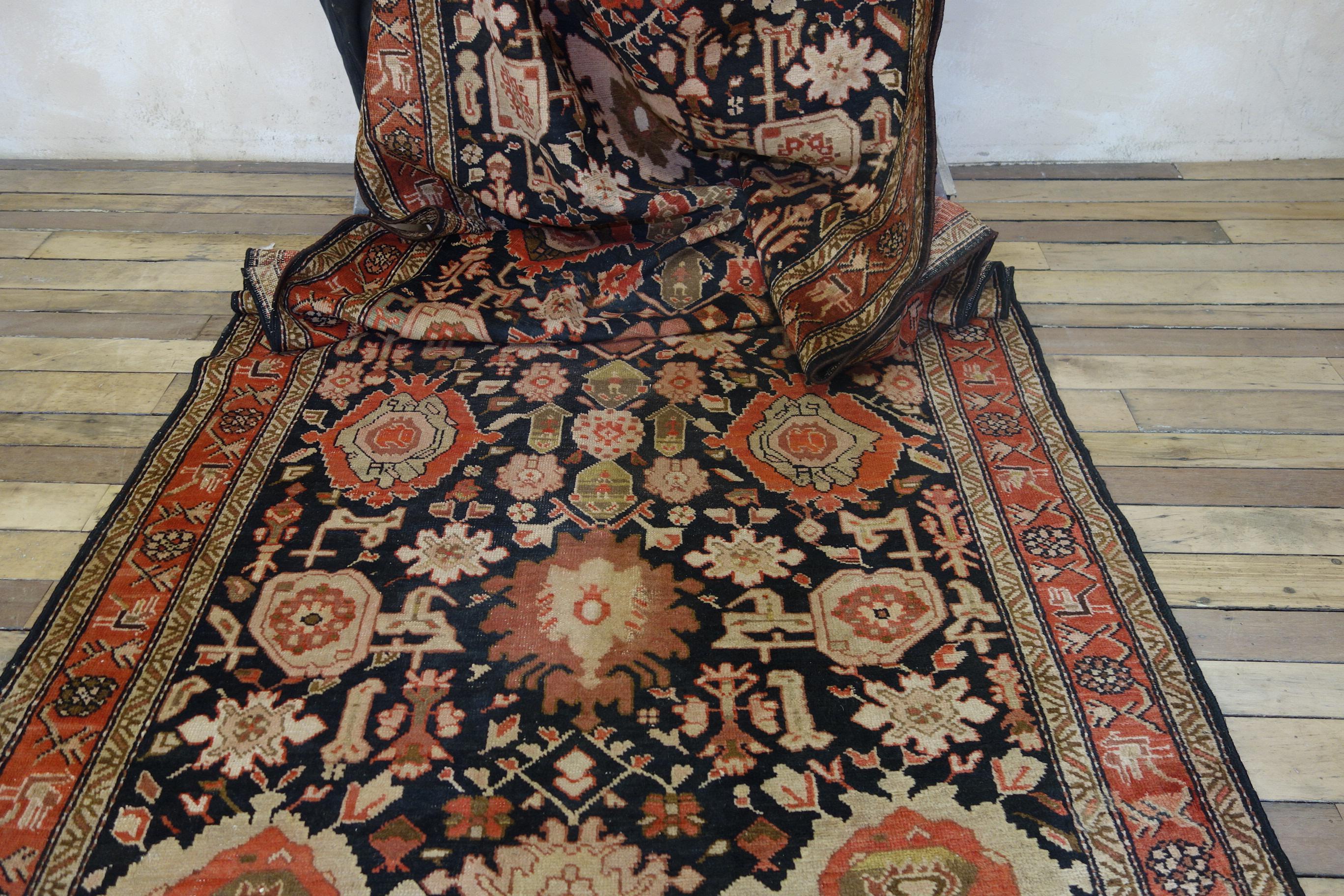 Extremely Long Early 20th Century Kuba Kelleh Corridor Carpet, Runner  For Sale 3