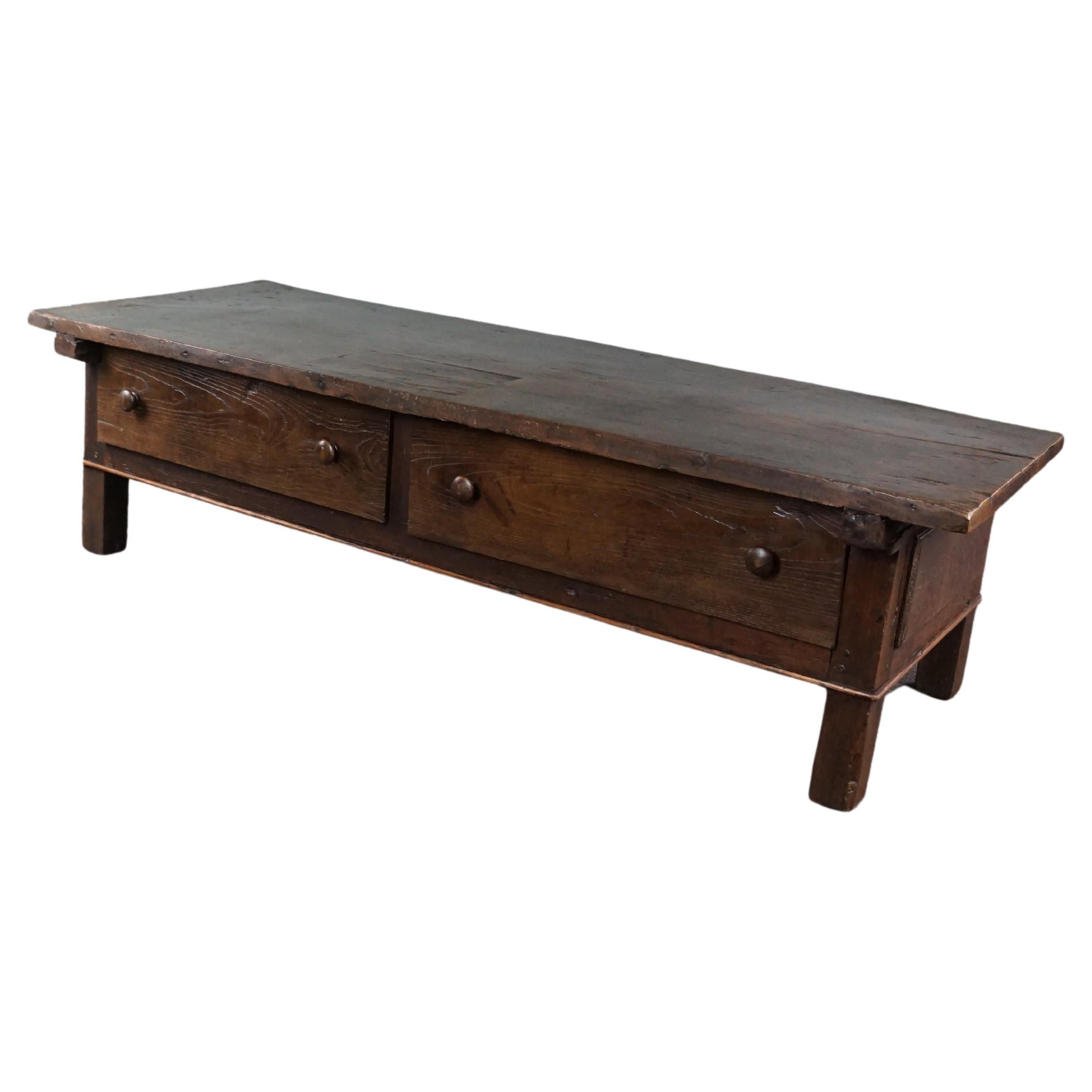 Extremely long antique French coffee table from the early 1800s