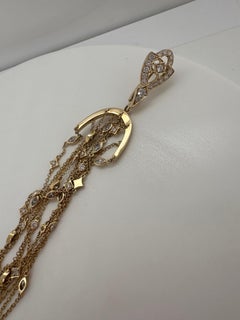 Extremely long diamond earrings chandelier 18kt gold