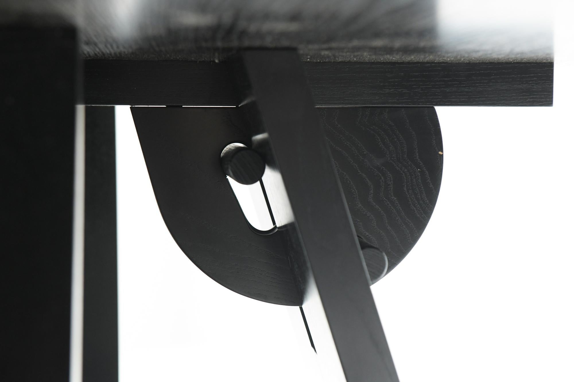 Extremely Rare La Loggia Table Black Wood/Leather by Mario Bellini for Cassina 4