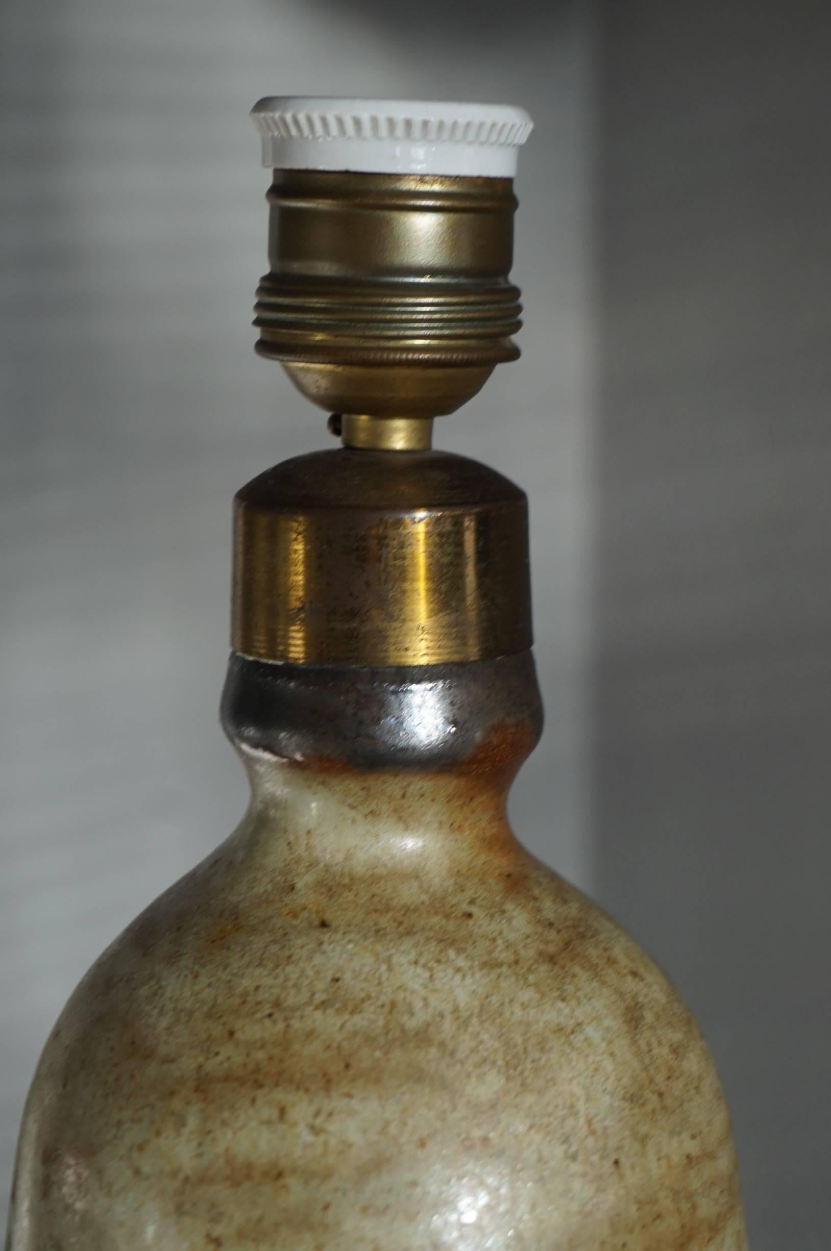 Extremely Rare & Mint Condition Ceramic / Earthenware Martini Bottle Table Lamp For Sale 2
