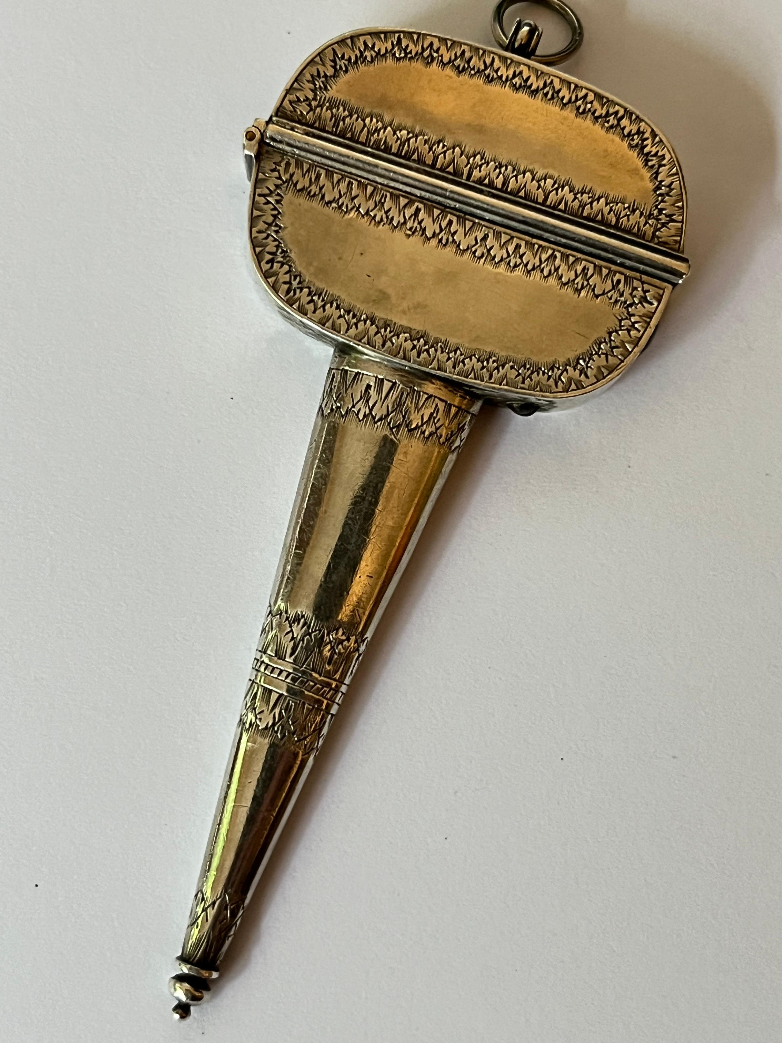 Extremely Rare 17th Century Charles II Sterling Silver Scissors Case c.1670-80 In Good Condition In London, GB