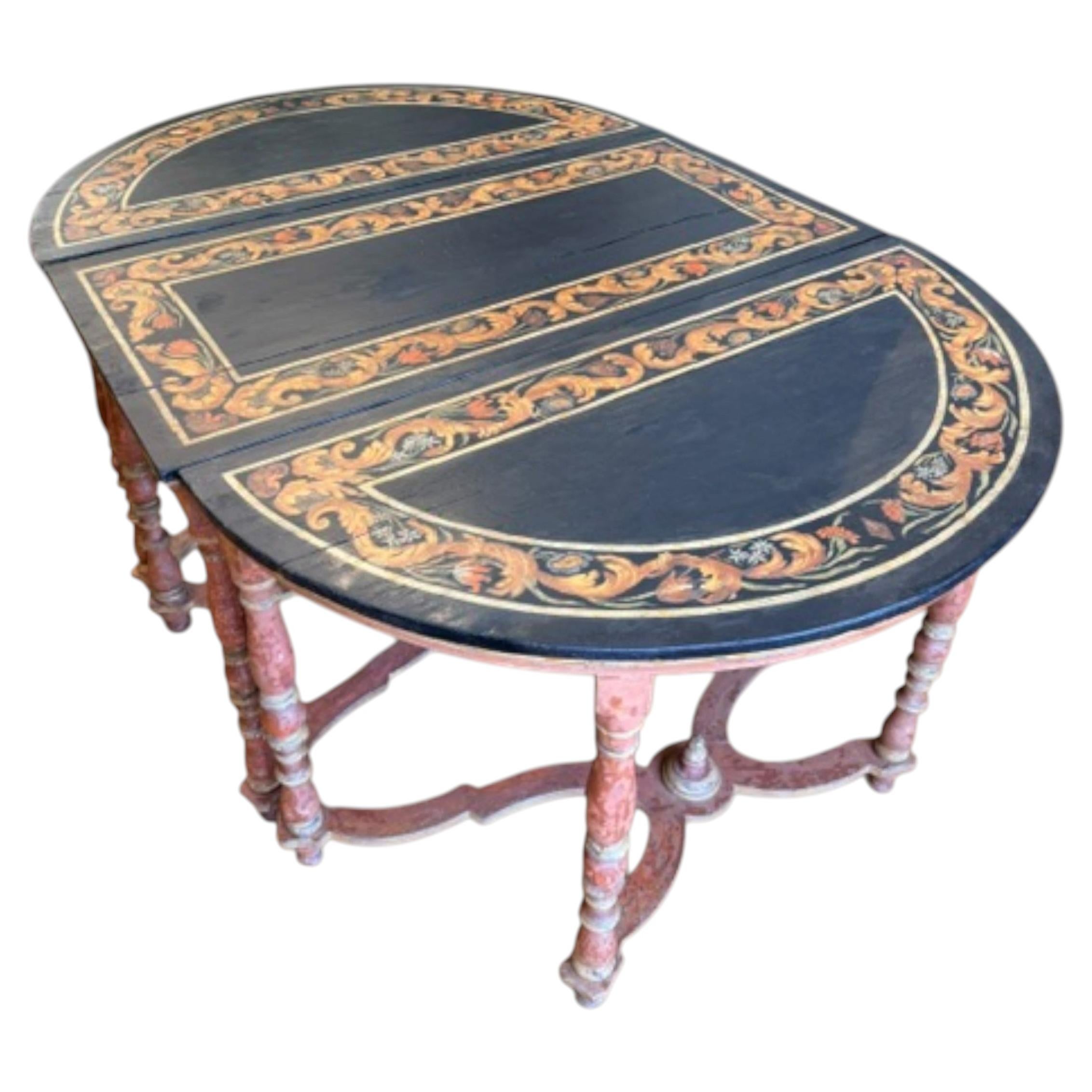 Table longue italienne du XVIIe siècle extrêmement rare, composée de trois éléments