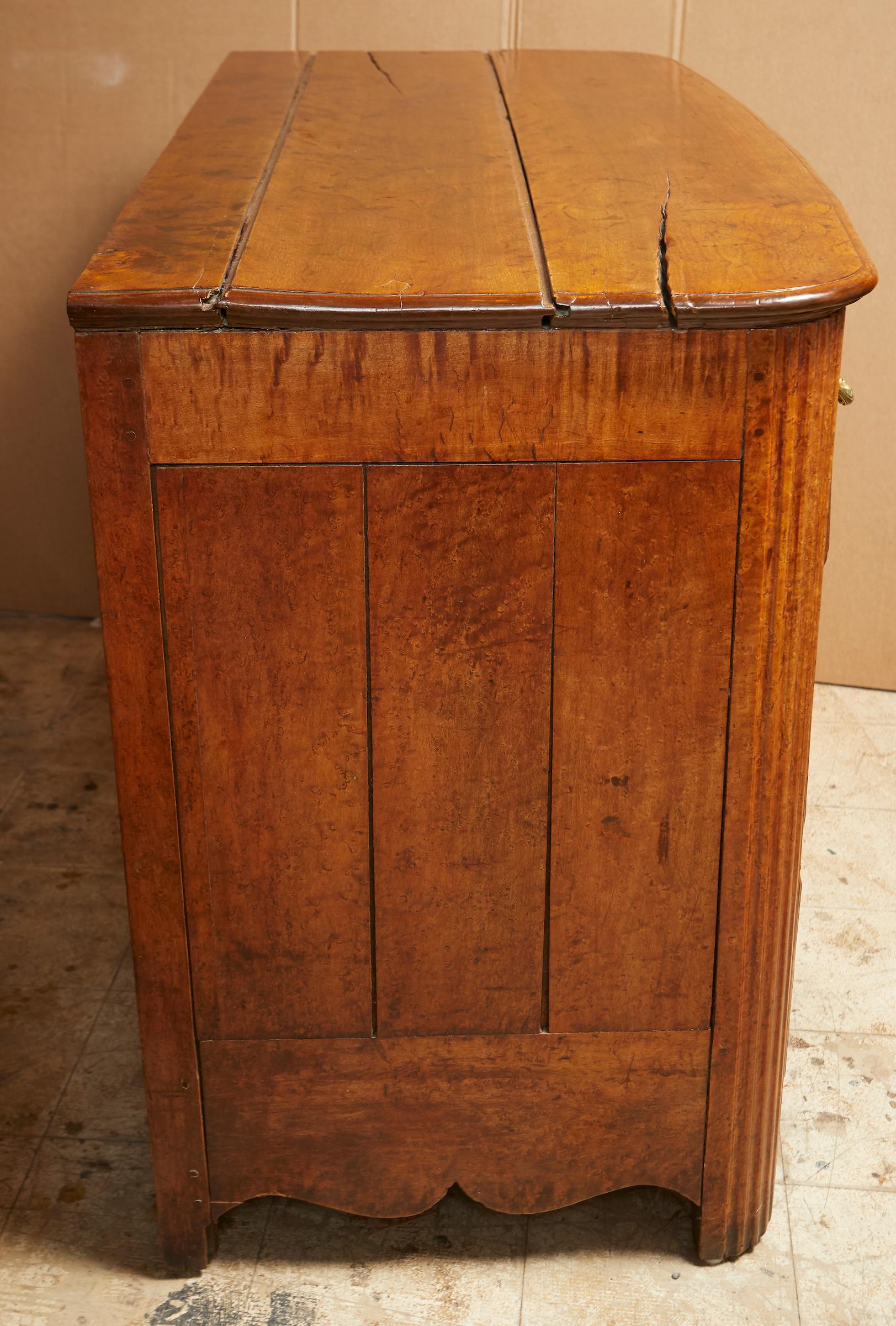 Extremely Rare Bird's-Eye Maple Regence Style French Canadian Commode 2